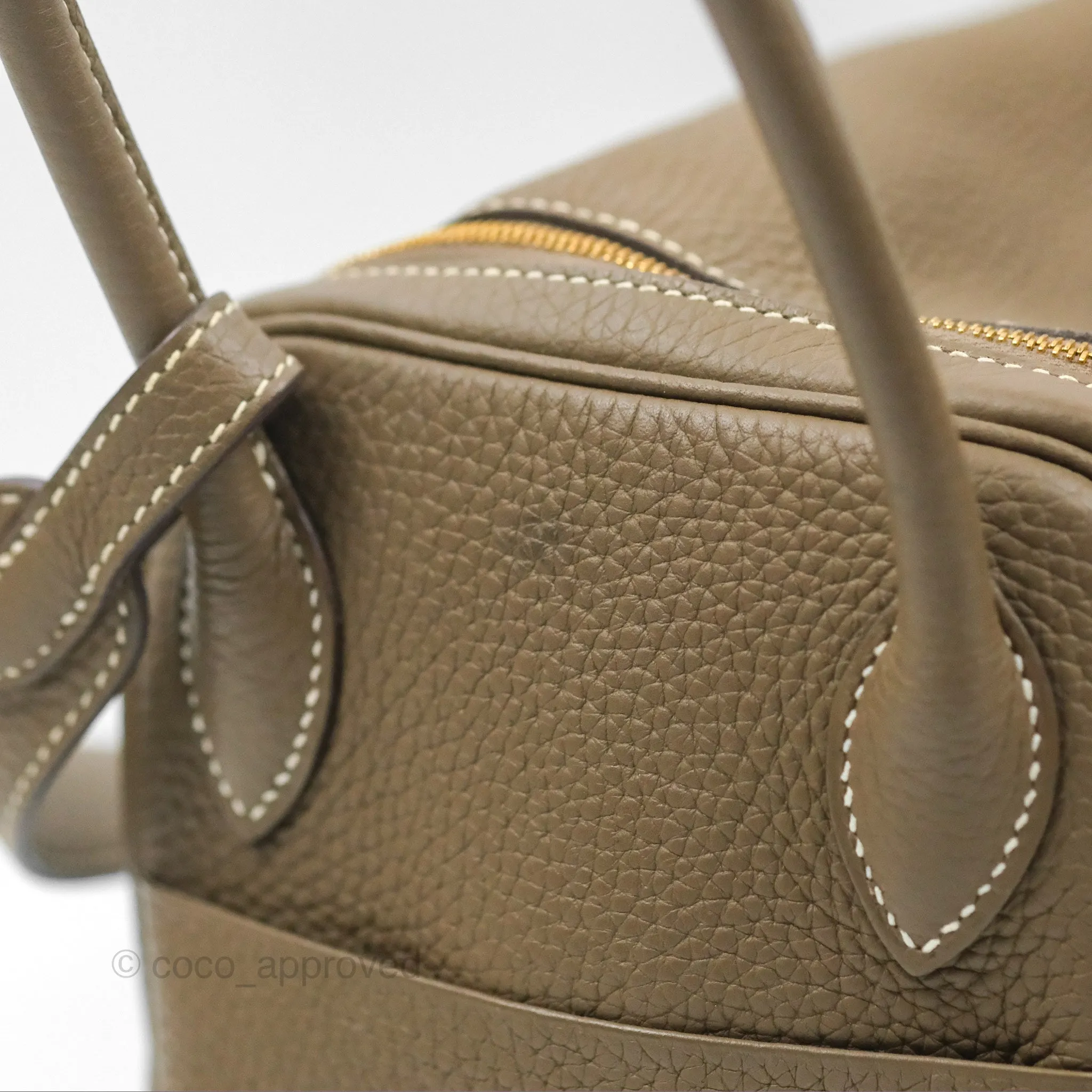 Herms Lindy 26 Etoupe Clemence Gold Hardware