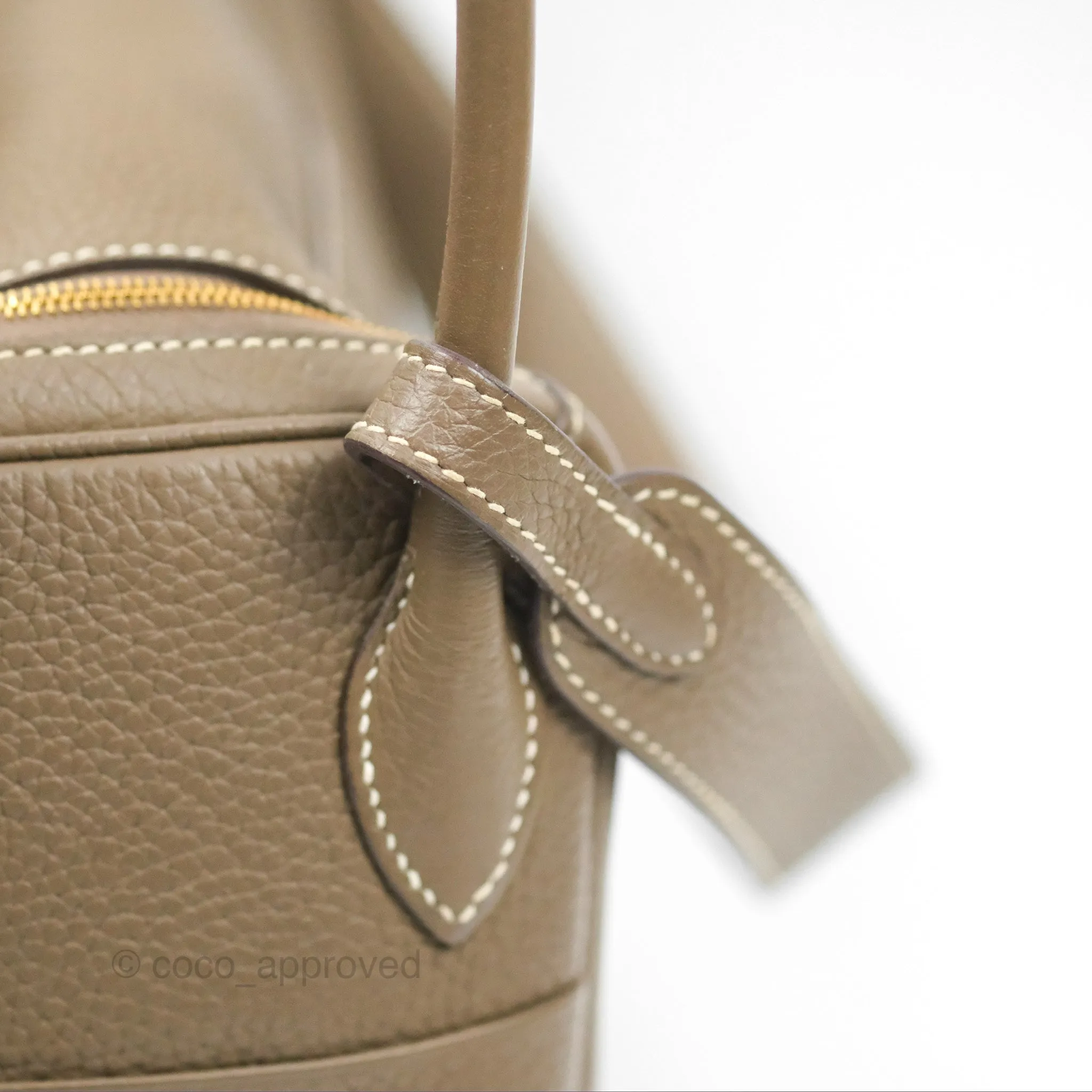 Herms Lindy 26 Etoupe Clemence Gold Hardware