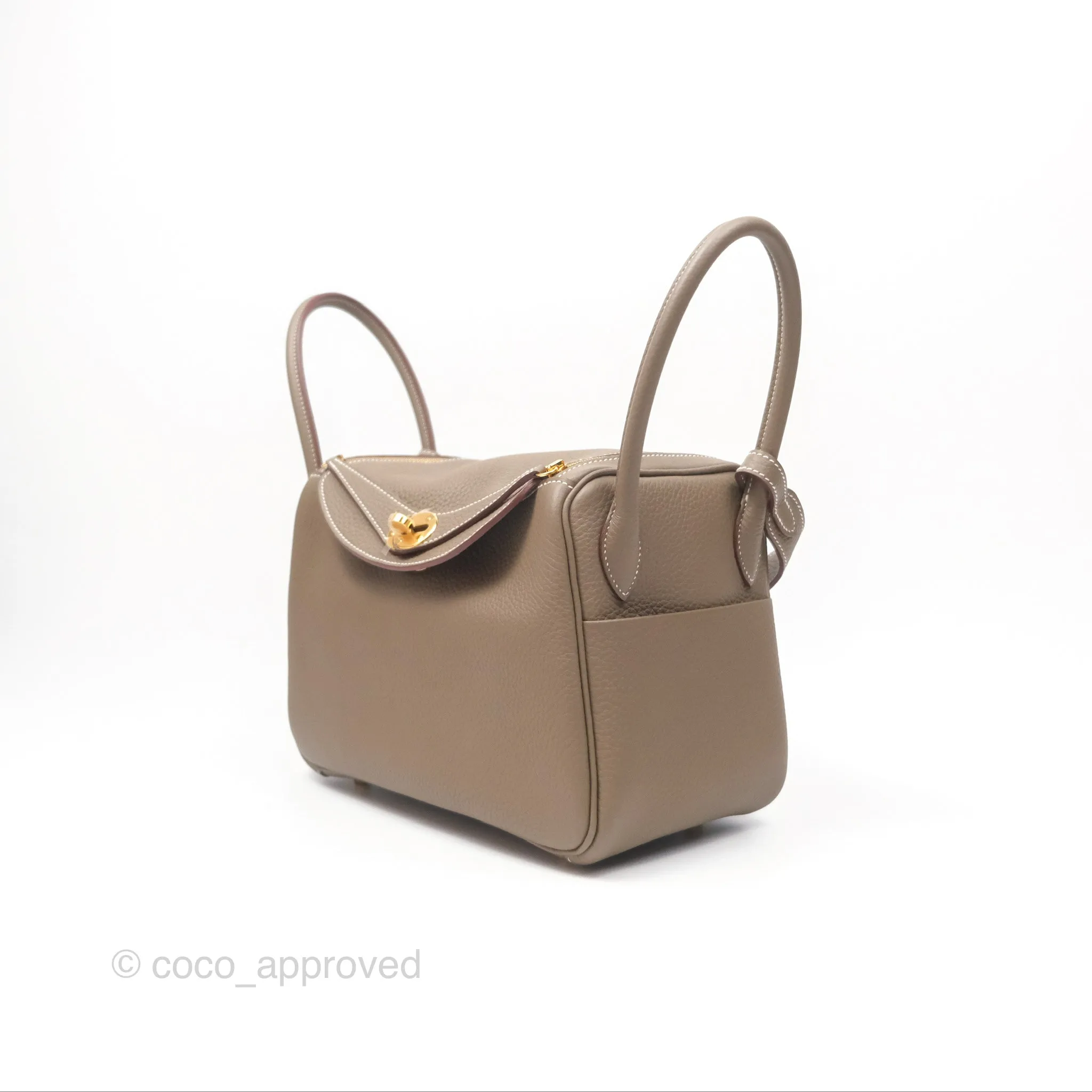 Herms Lindy 26 Etoupe Clemence Gold Hardware