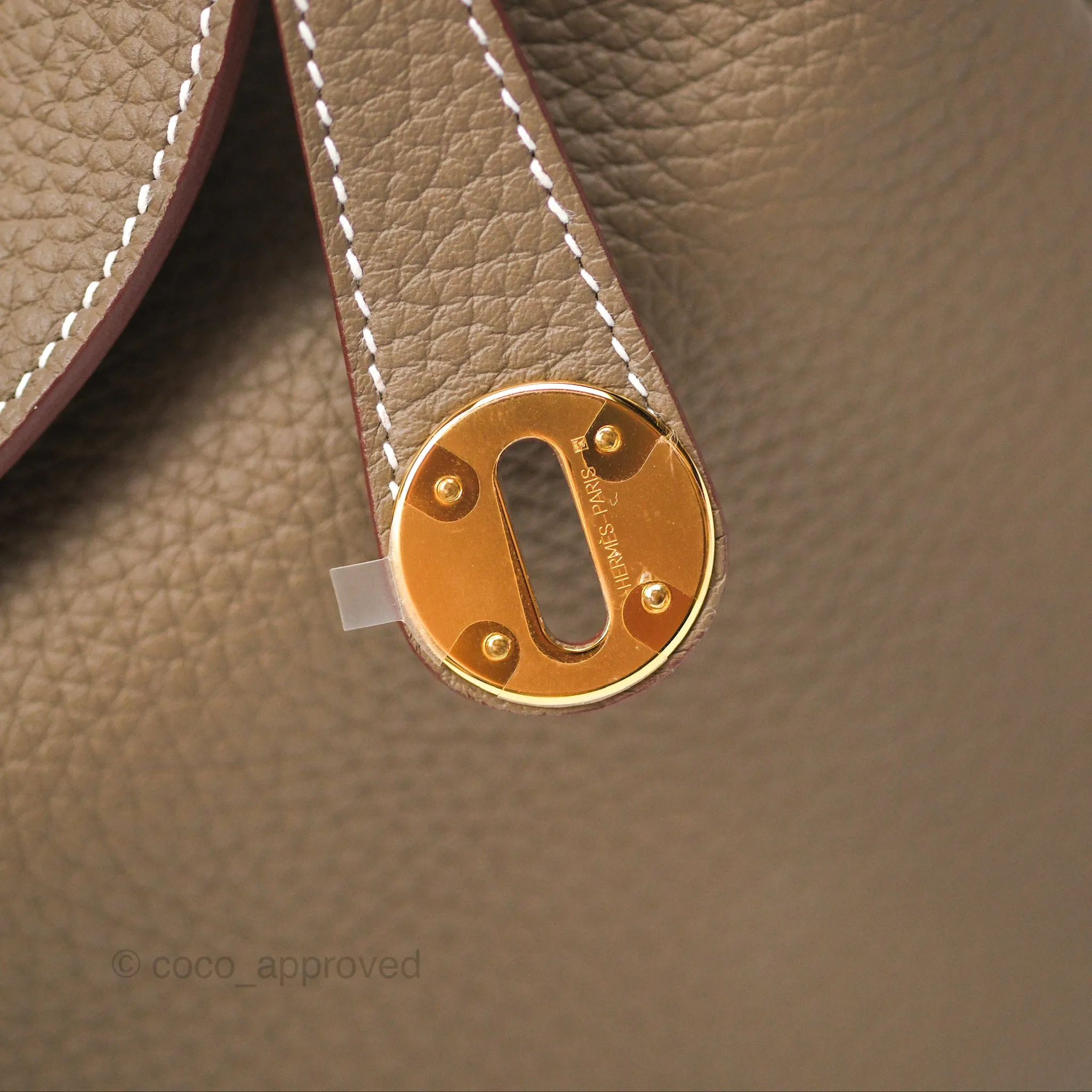 Herms Lindy 26 Etoupe Clemence Gold Hardware