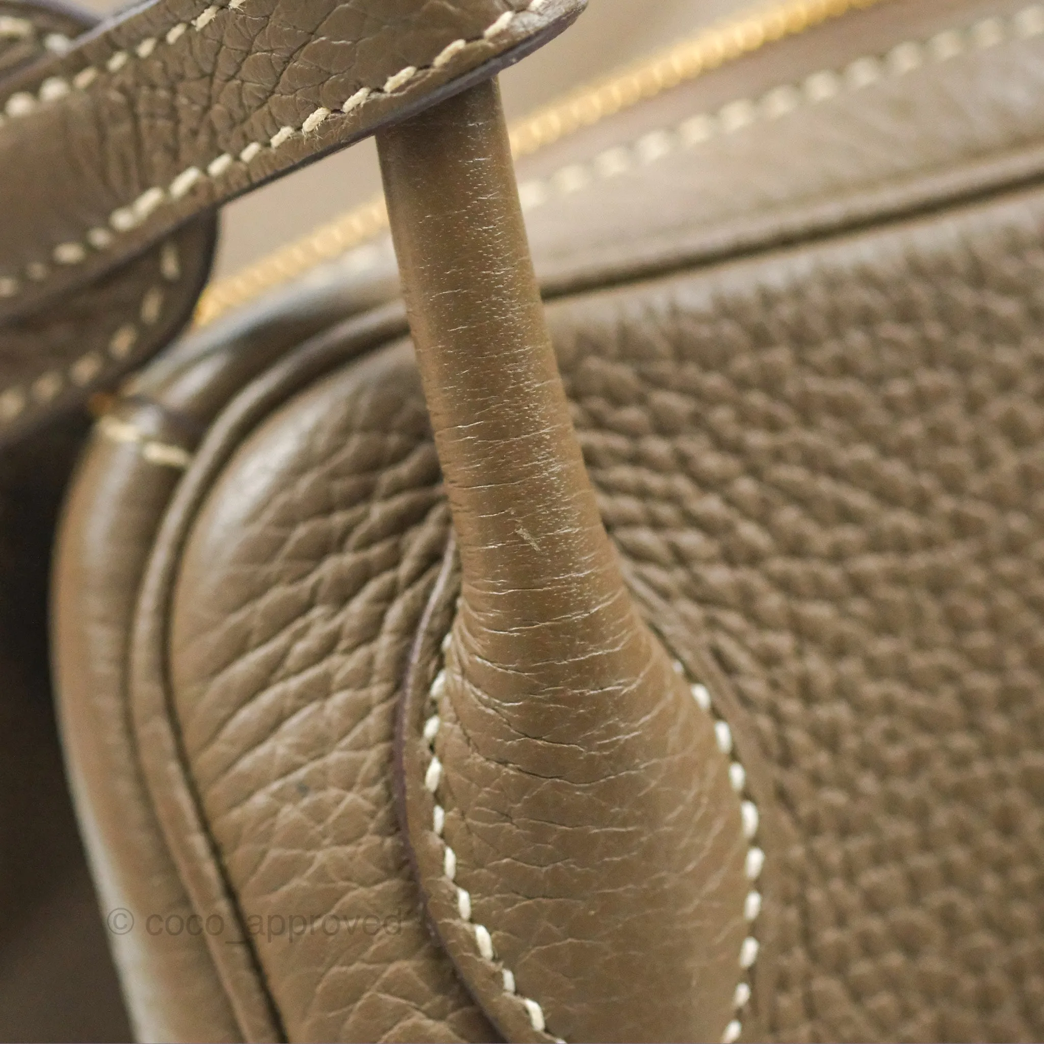 Herms Lindy 26 Etoupe Clemence Gold Hardware