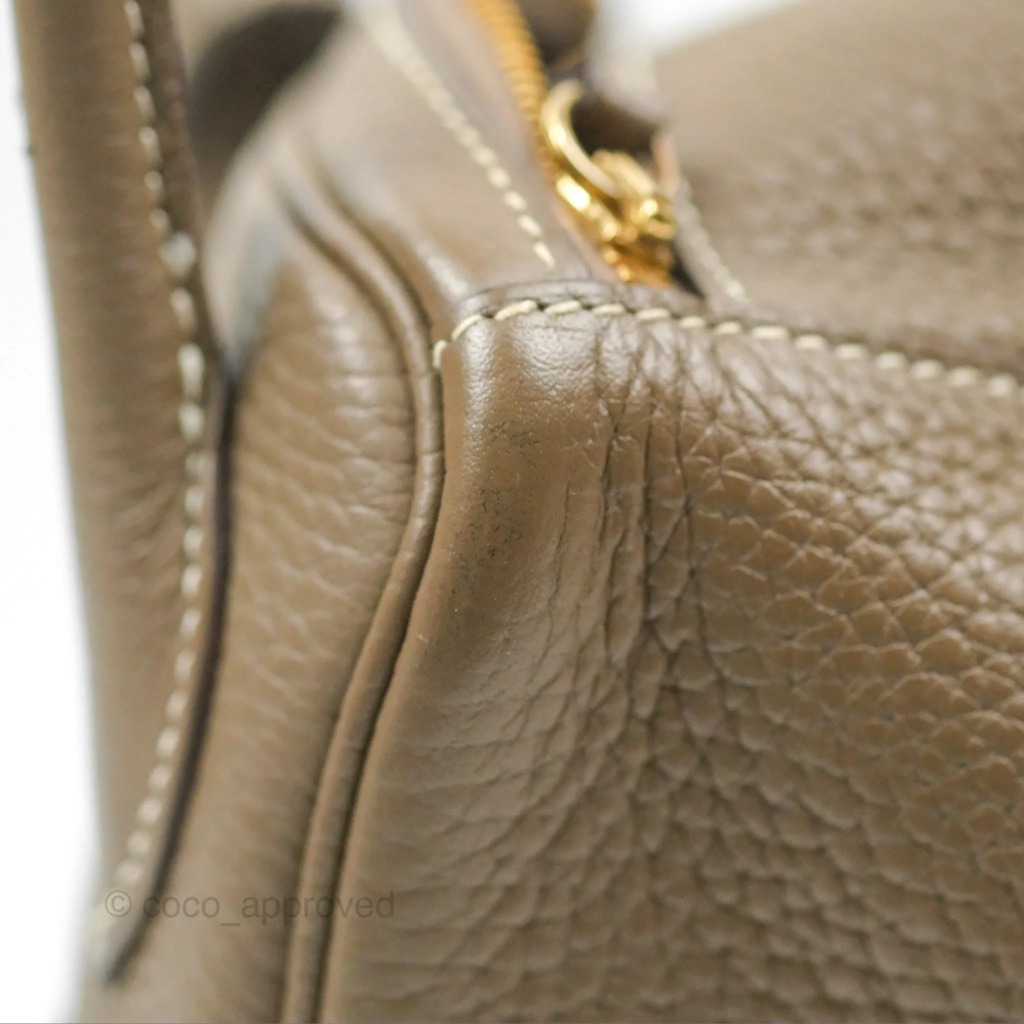 Herms Lindy 26 Etoupe Clemence Gold Hardware