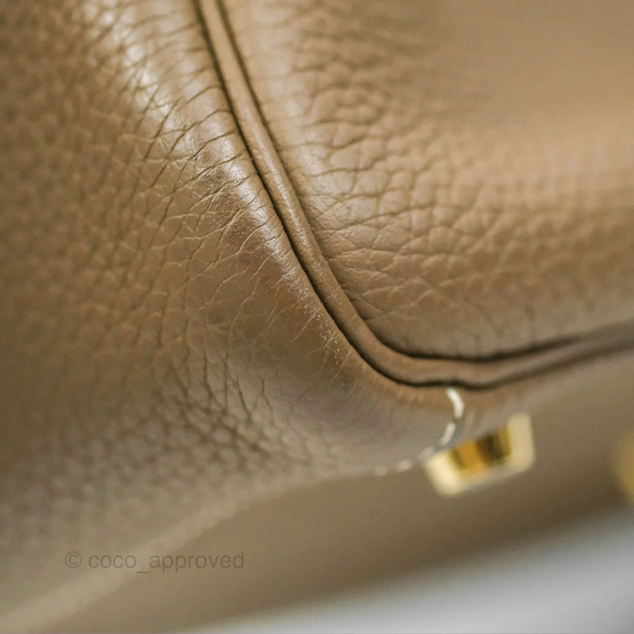 Herms Lindy 26 Etoupe Clemence Gold Hardware