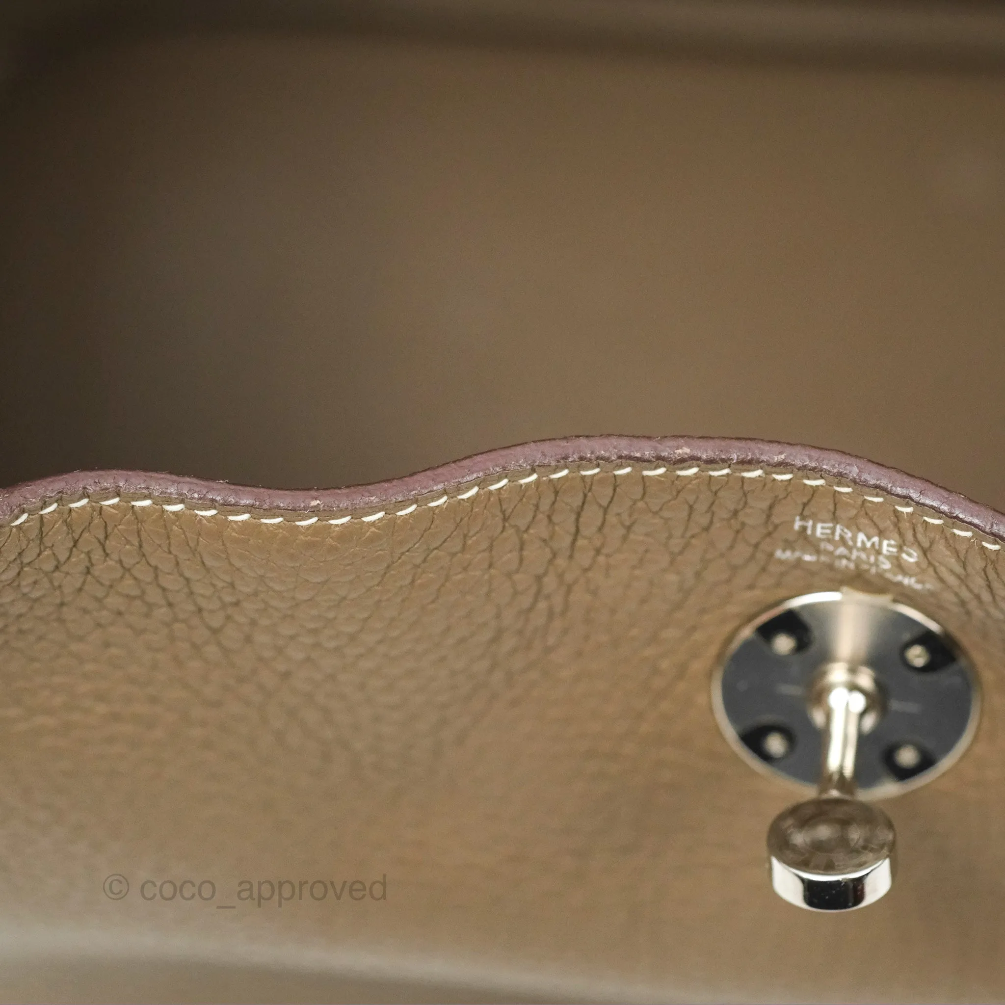 Herms Lindy 26 Etoupe Clemence Palladium Hardware