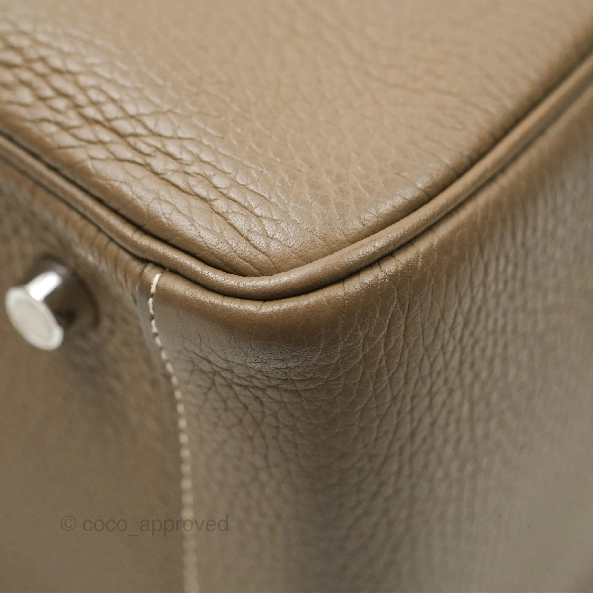 Herms Lindy 26 Etoupe Clemence Palladium Hardware