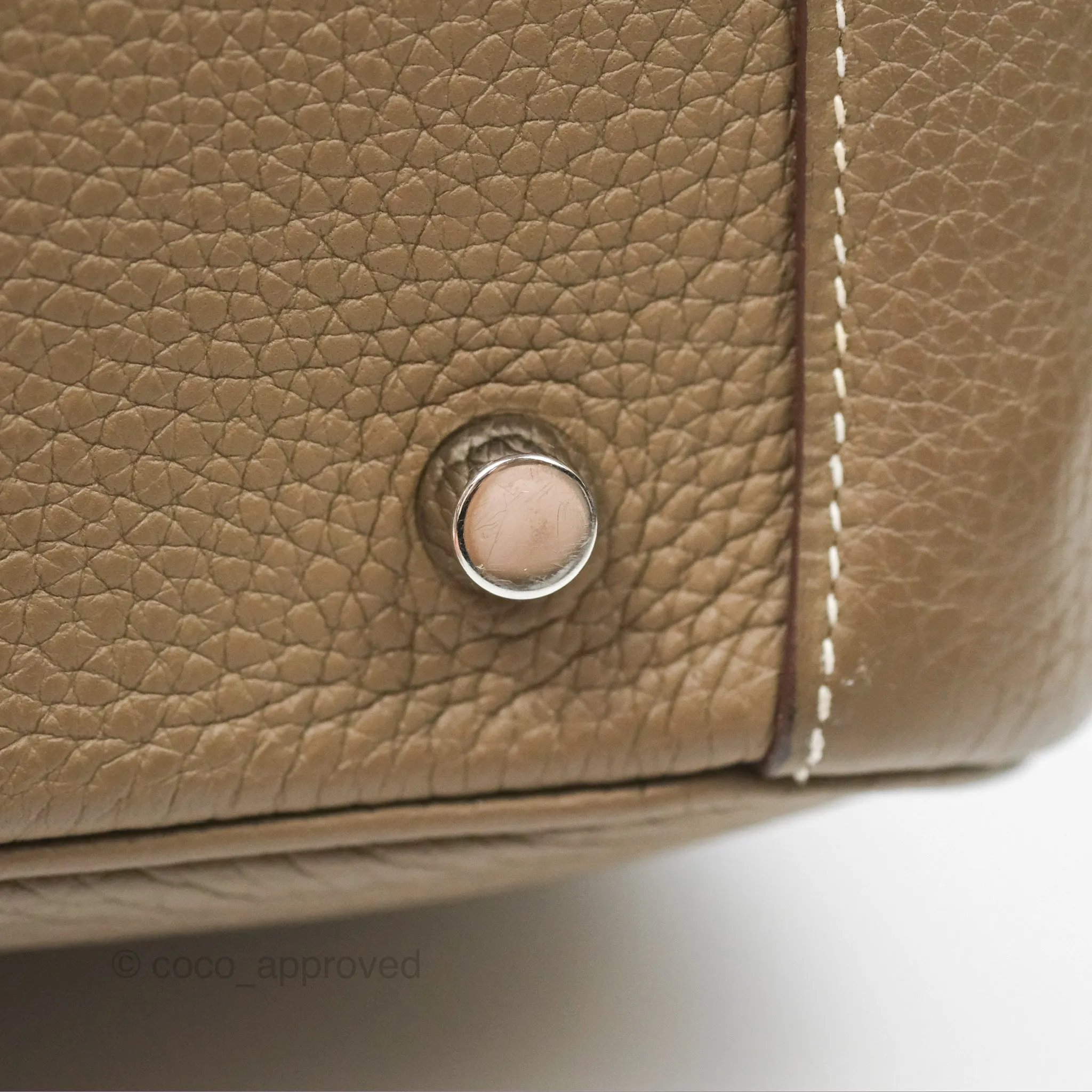Herms Lindy 26 Etoupe Clemence Palladium Hardware