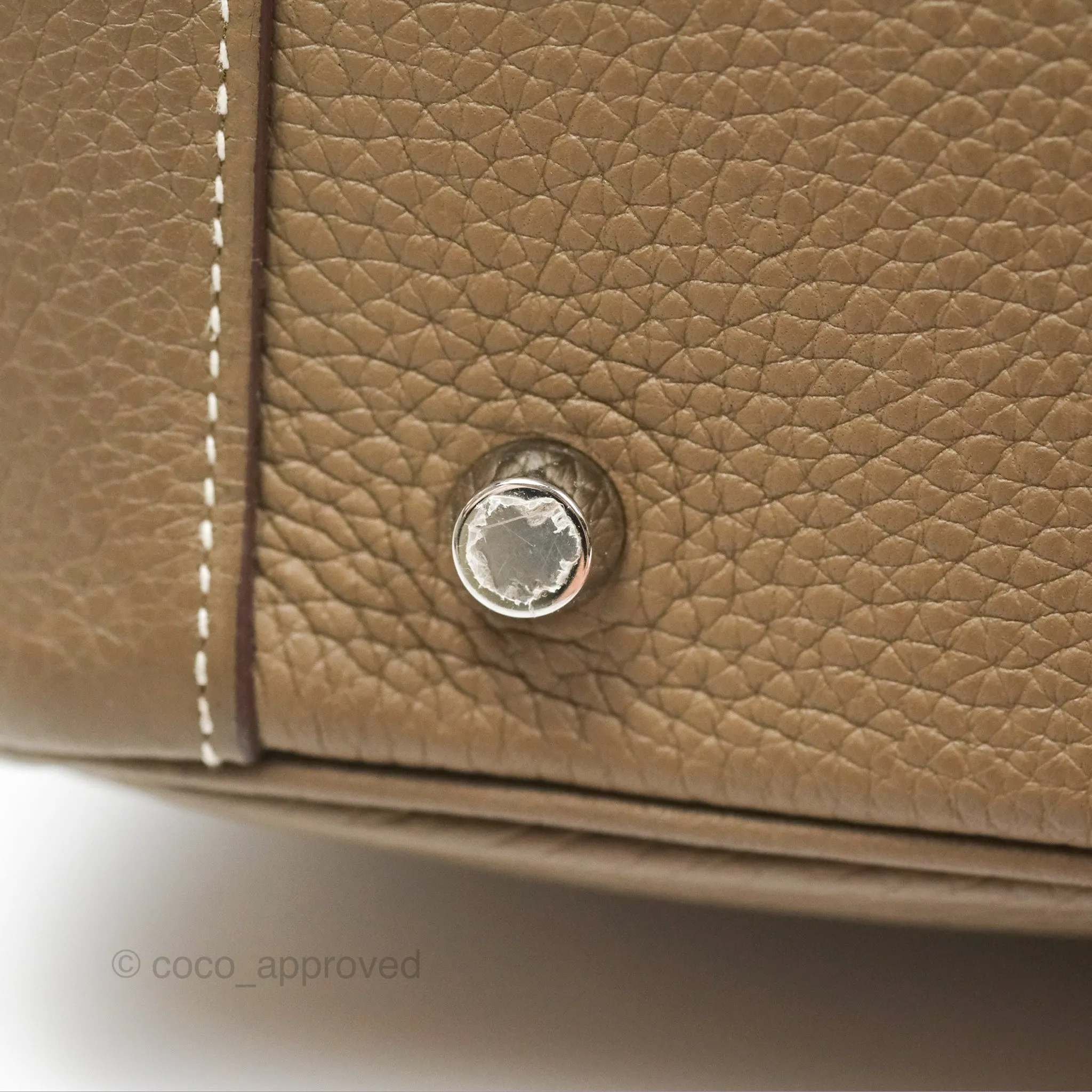 Herms Lindy 26 Etoupe Clemence Palladium Hardware