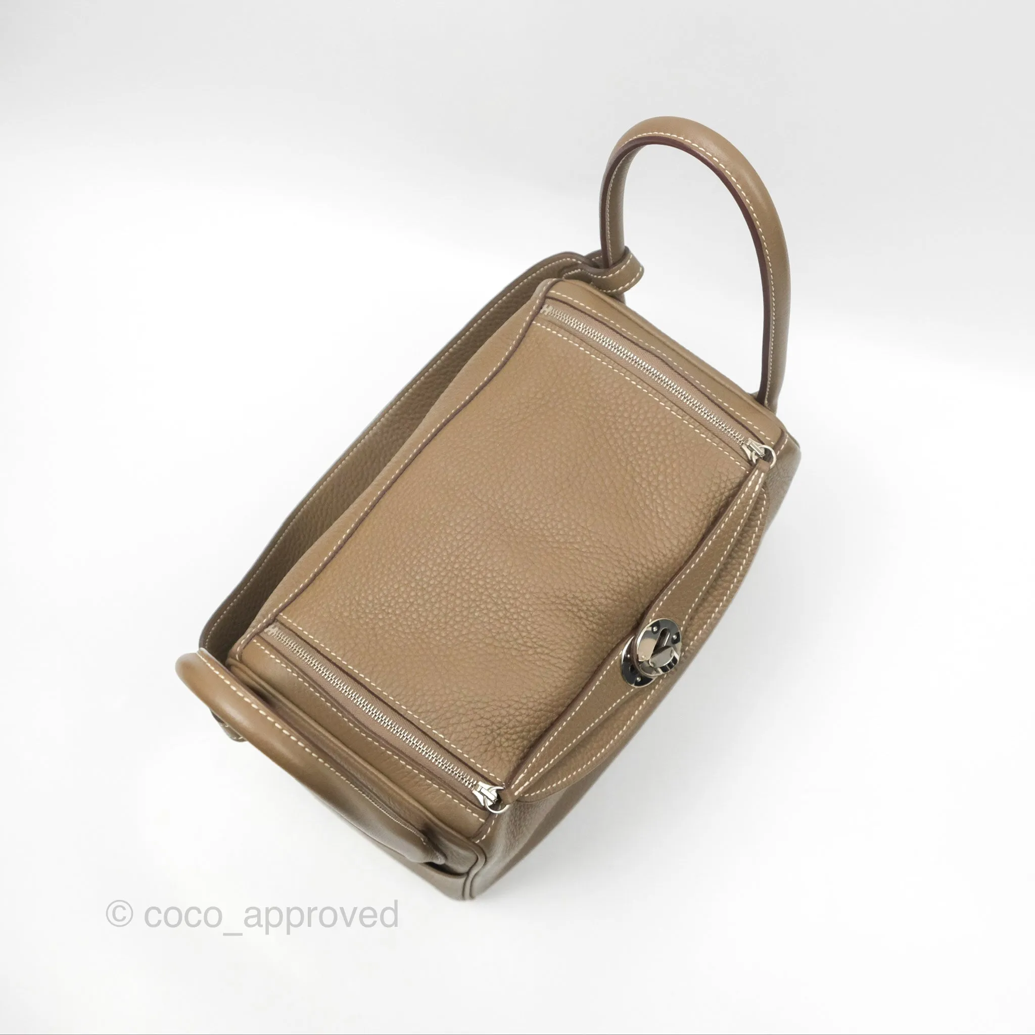 Herms Lindy 26 Etoupe Clemence Palladium Hardware