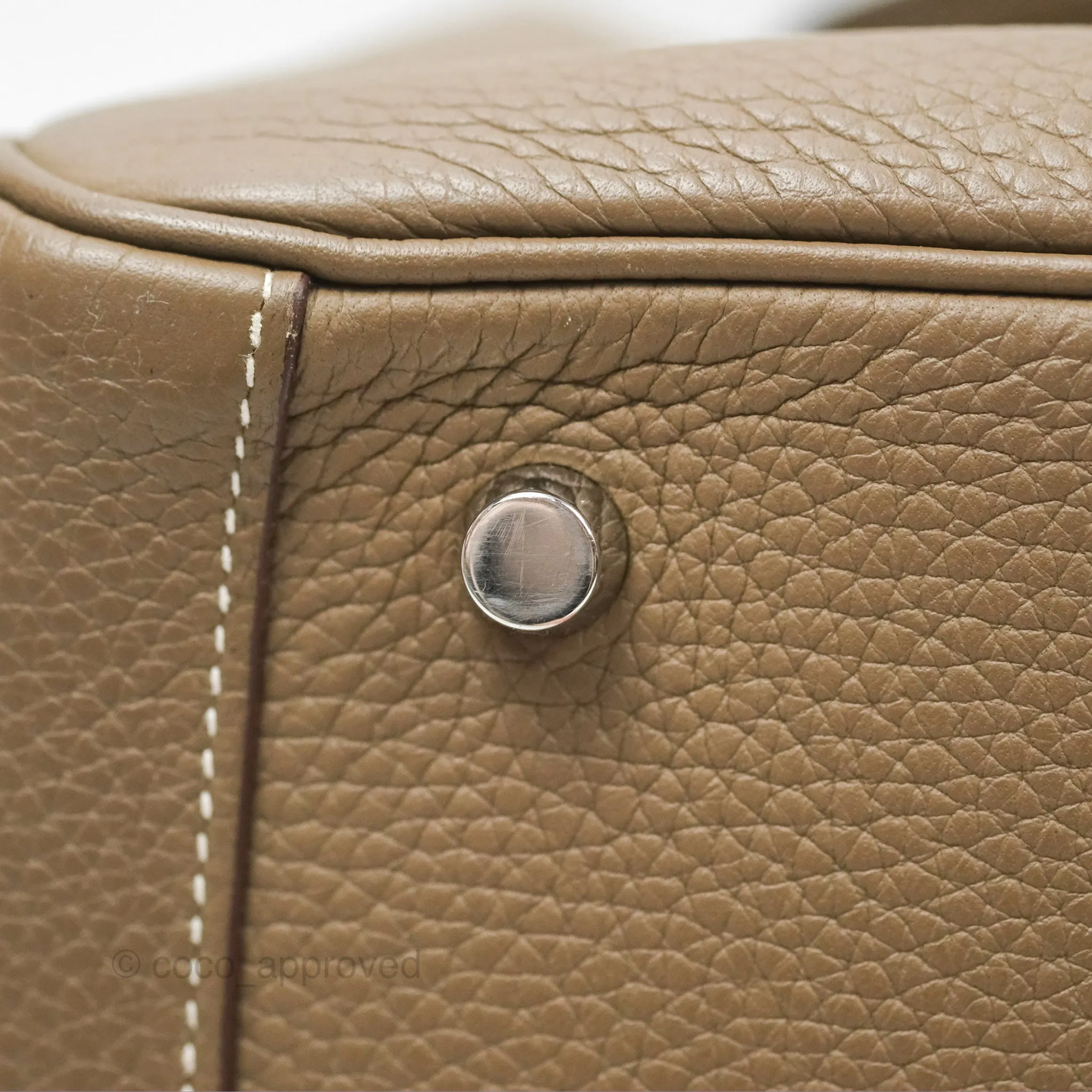 Herms Lindy 26 Etoupe Clemence Palladium Hardware