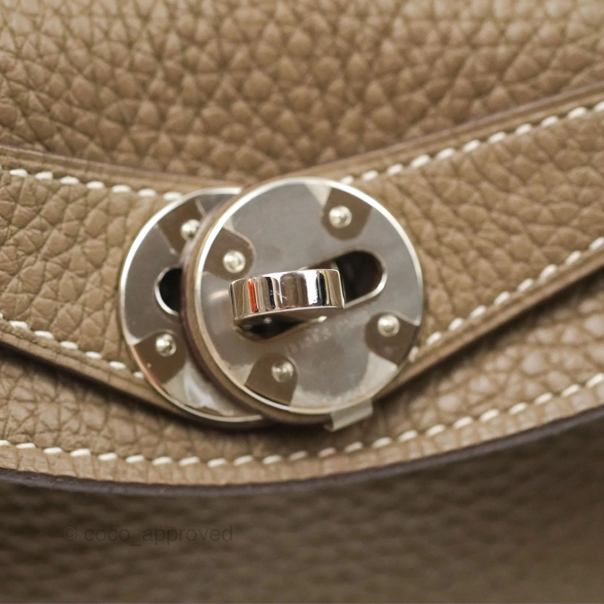 Herms Lindy 26 Etoupe Clemence Palladium Hardware