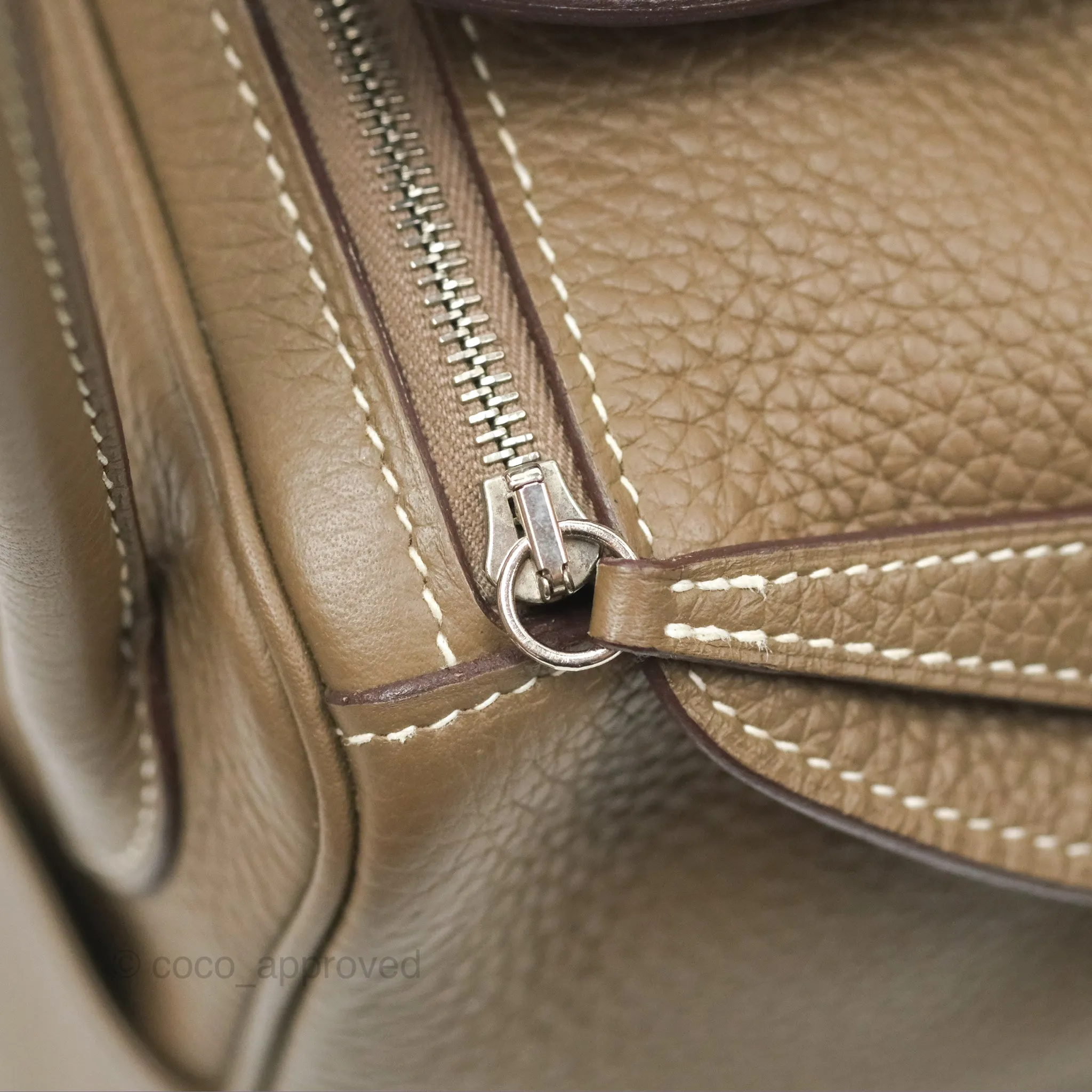 Herms Lindy 26 Etoupe Clemence Palladium Hardware