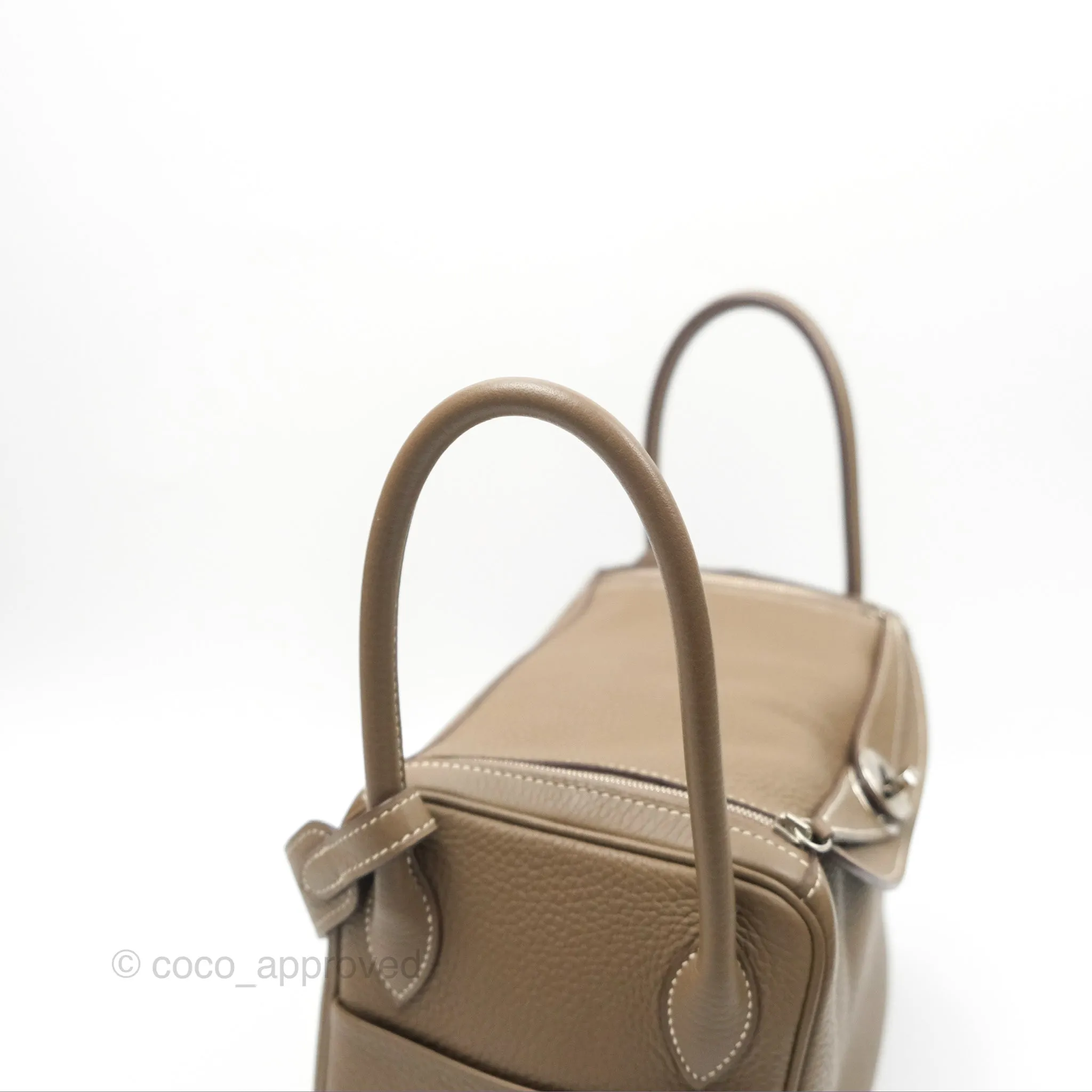 Herms Lindy 26 Etoupe Clemence Palladium Hardware