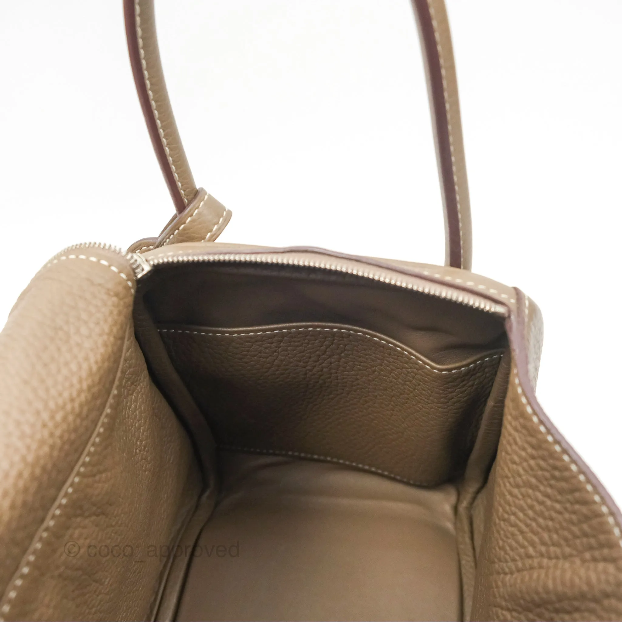 Herms Lindy 26 Etoupe Clemence Palladium Hardware