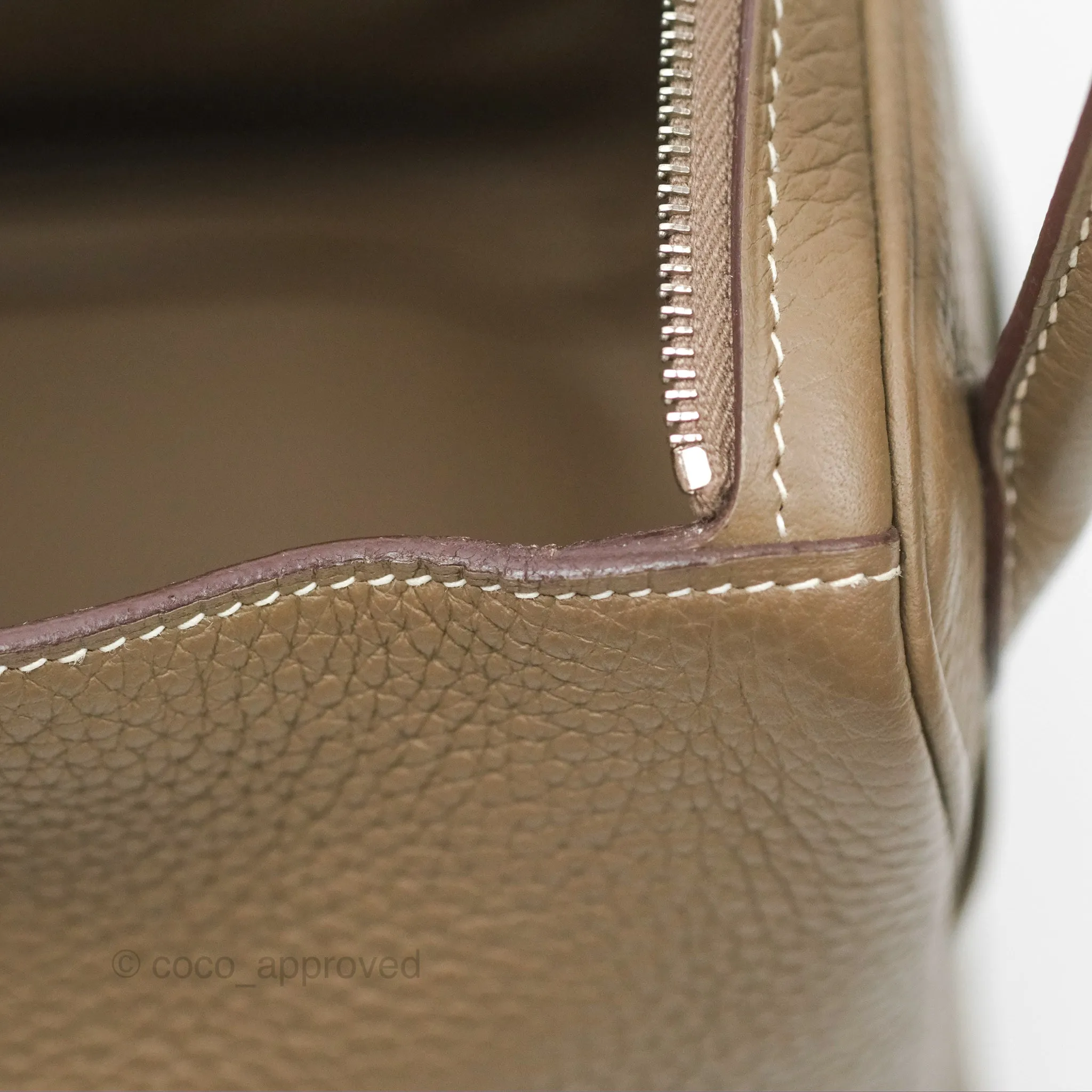 Herms Lindy 26 Etoupe Clemence Palladium Hardware