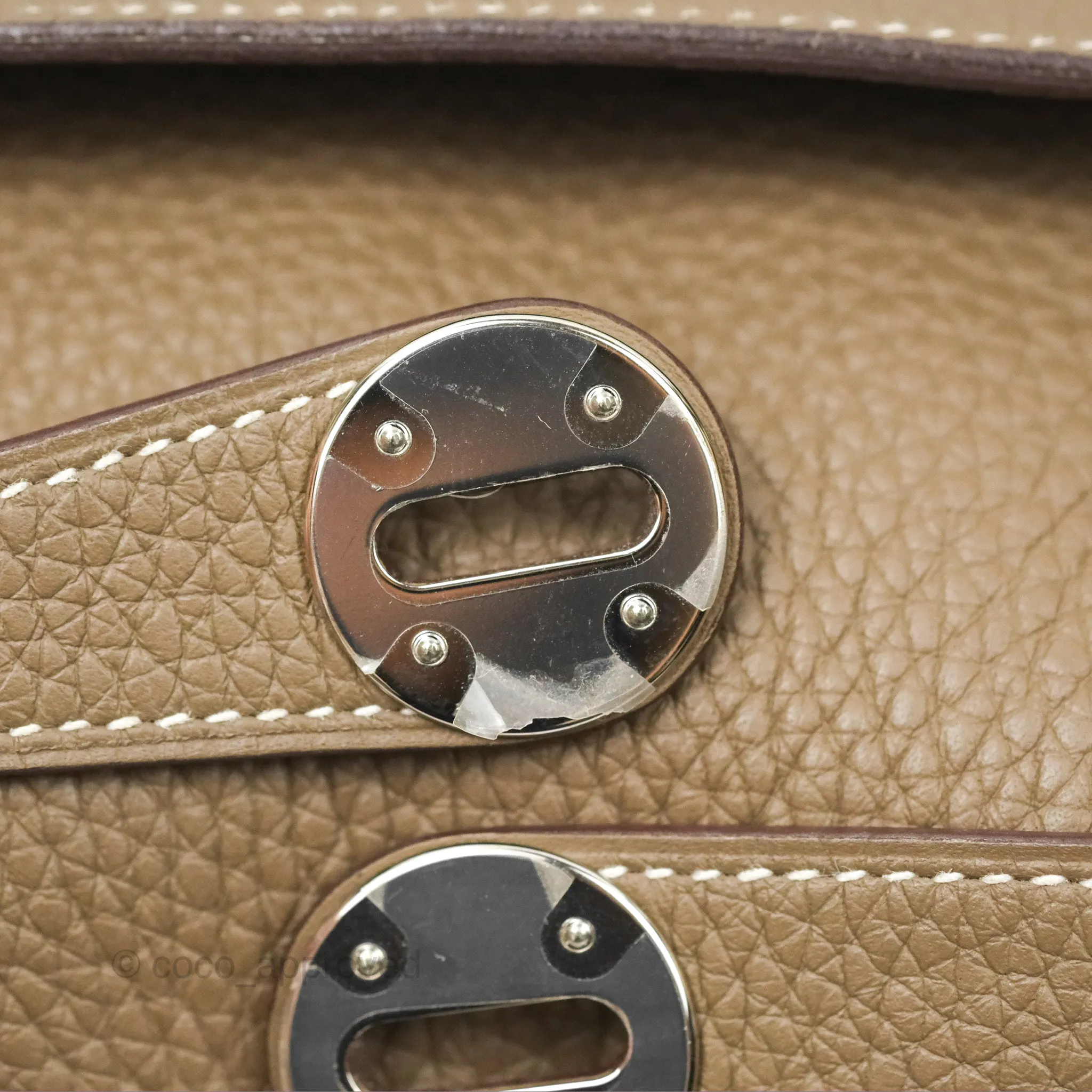 Herms Lindy 26 Etoupe Clemence Palladium Hardware