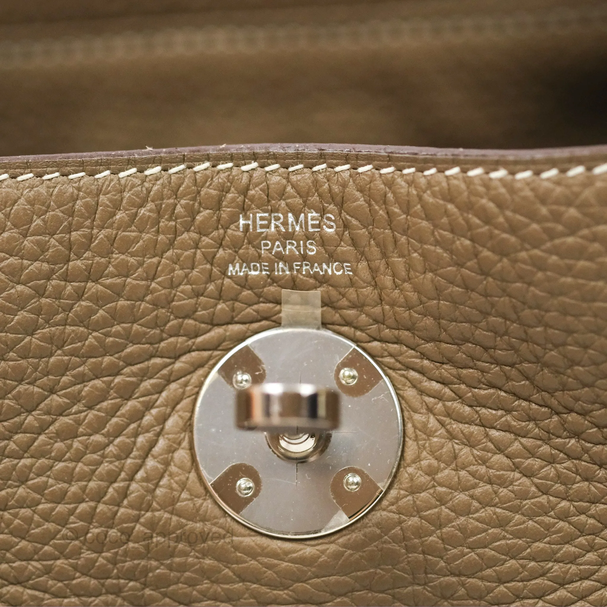 Herms Lindy 26 Etoupe Clemence Palladium Hardware