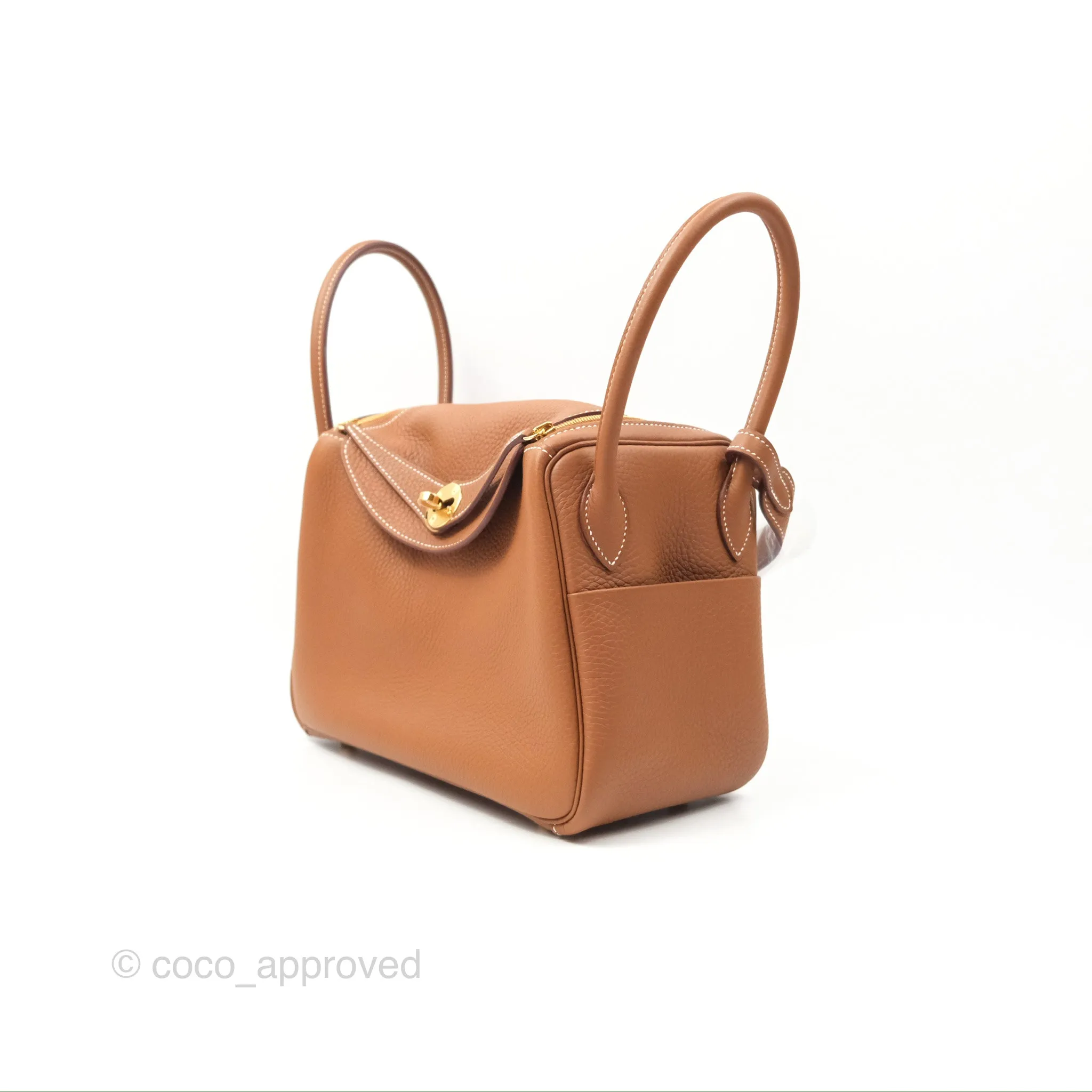 Herms Lindy 26 Gold Taurillon Clemence Gold Hardware