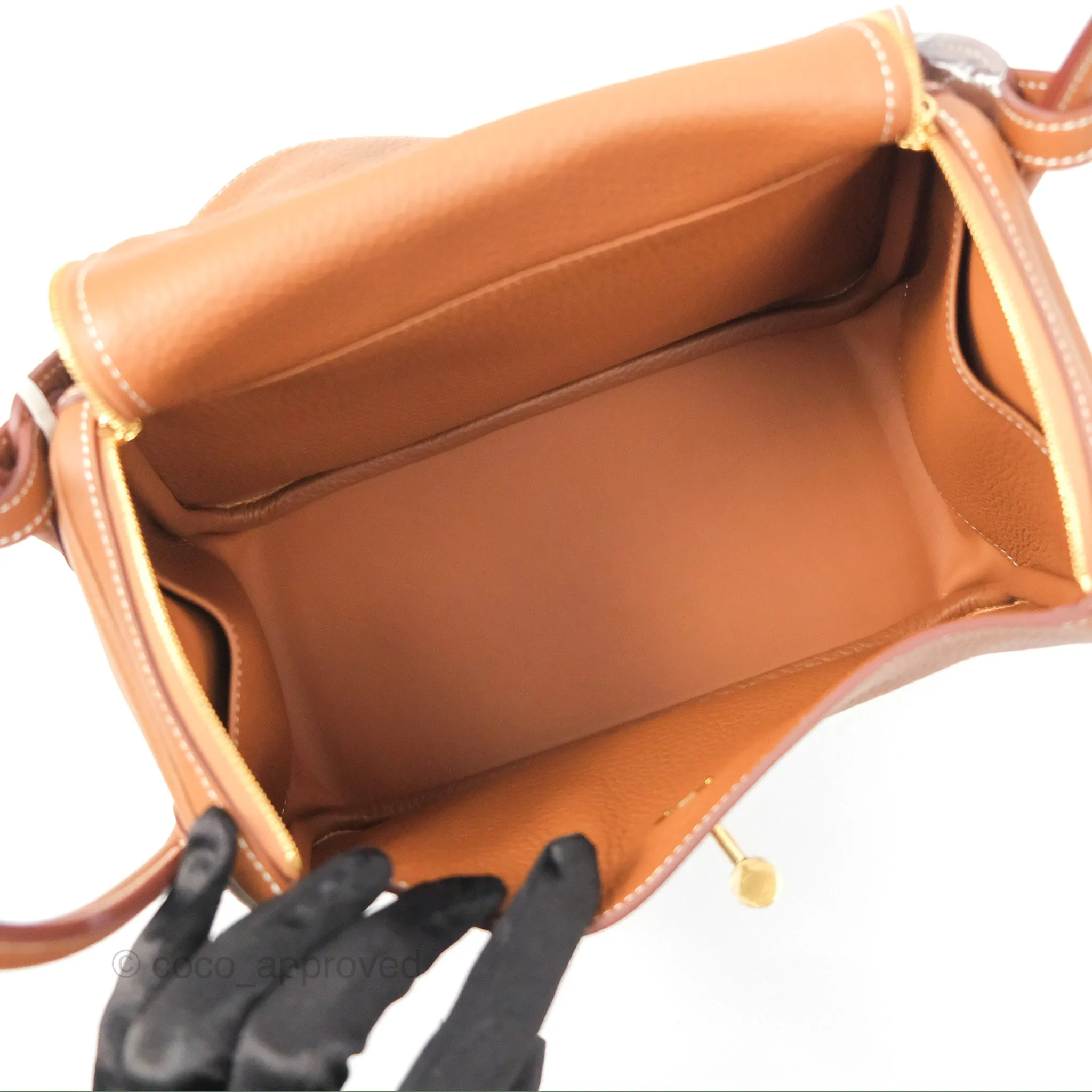 Herms Lindy 26 Gold Taurillon Clemence Gold Hardware