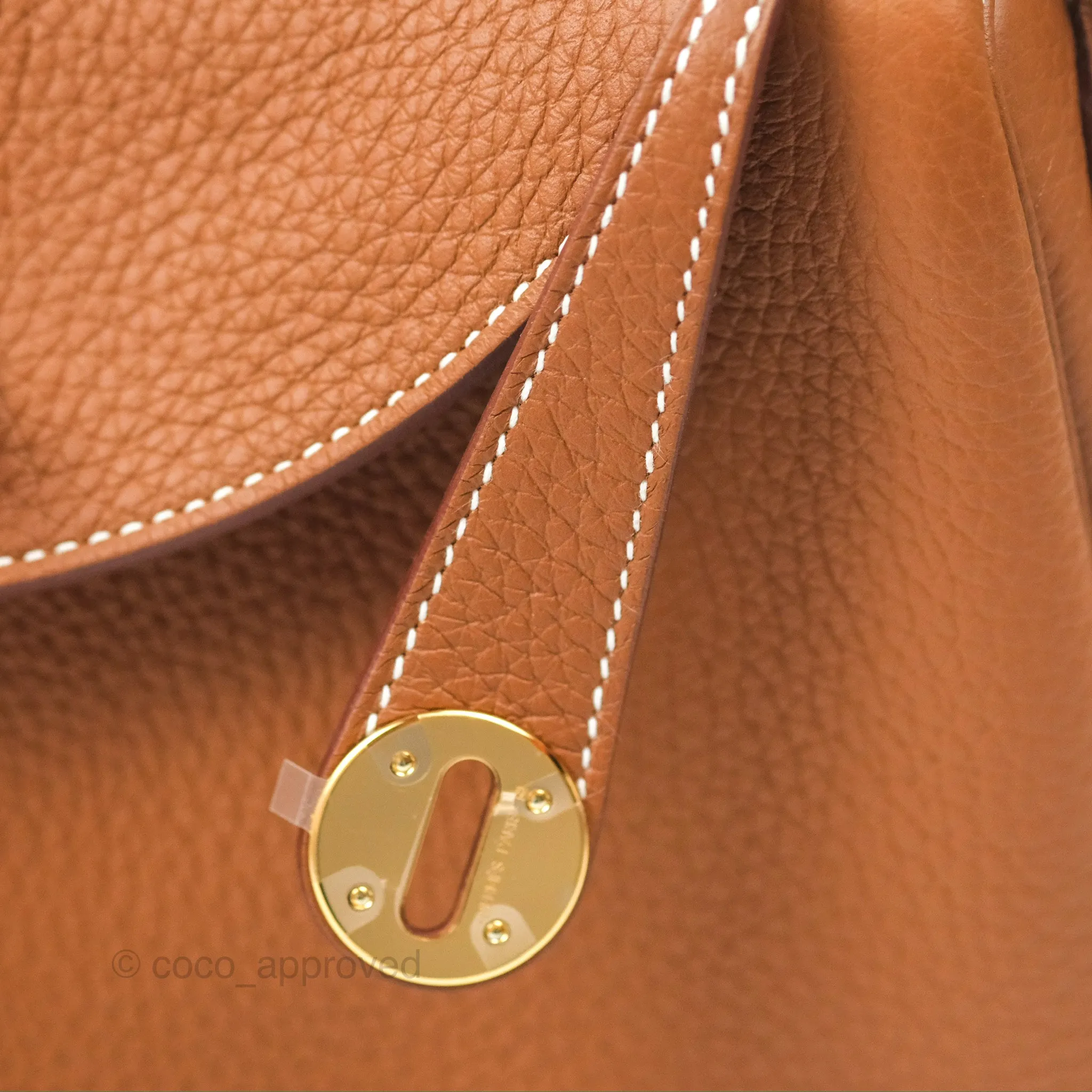 Herms Lindy 26 Gold Taurillon Clemence Gold Hardware