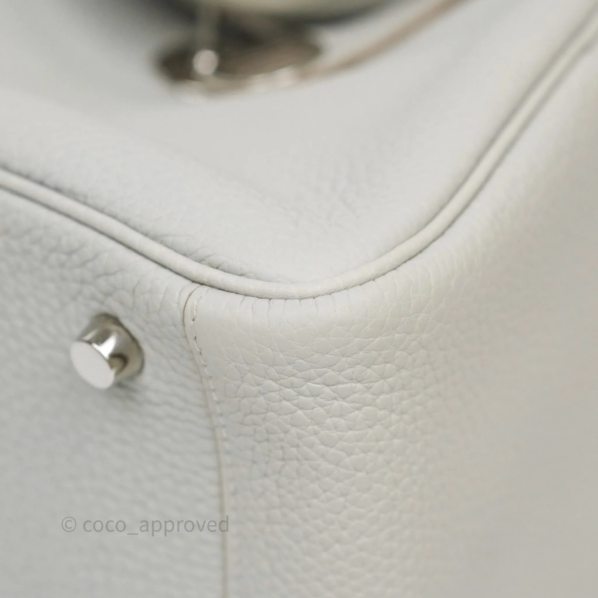 Herms Lindy 26 Gris Perle 80 Clemence Palladium Hardware
