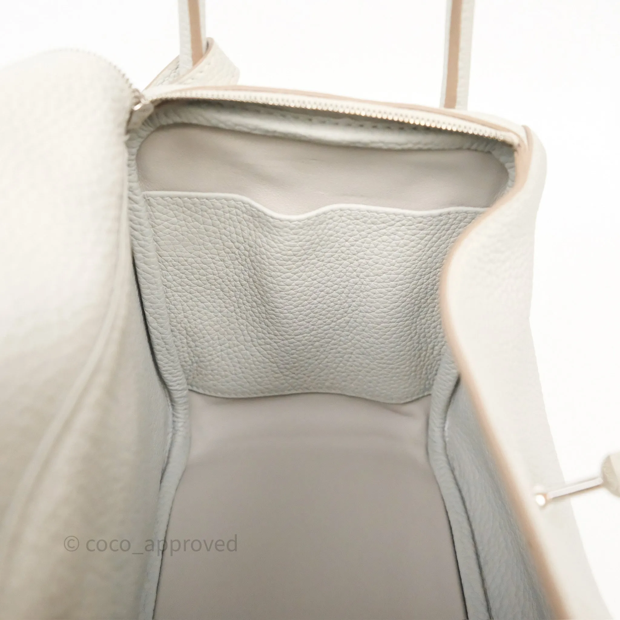 Herms Lindy 26 Gris Perle 80 Clemence Palladium Hardware