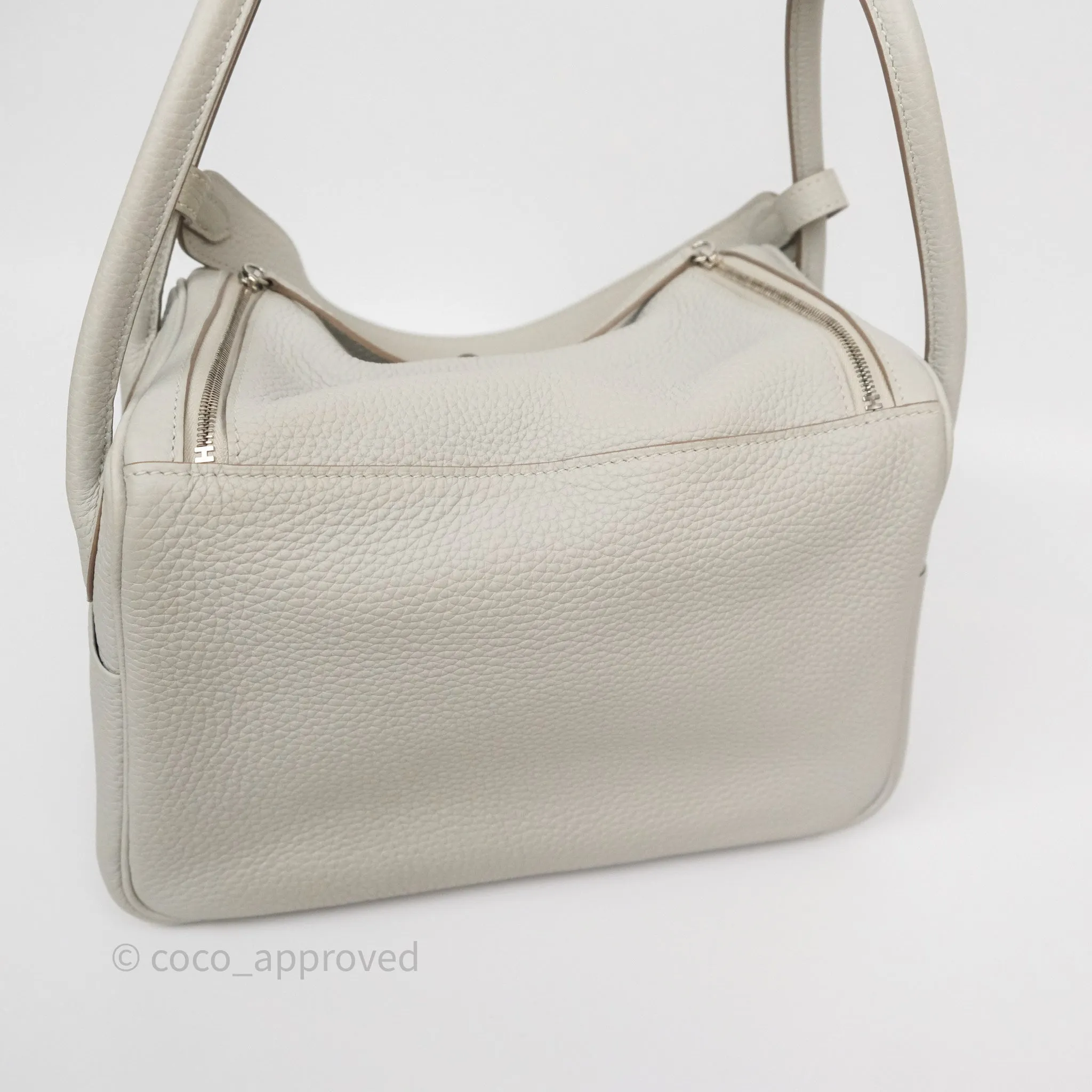 Herms Lindy 26 Gris Perle 80 Clemence Palladium Hardware