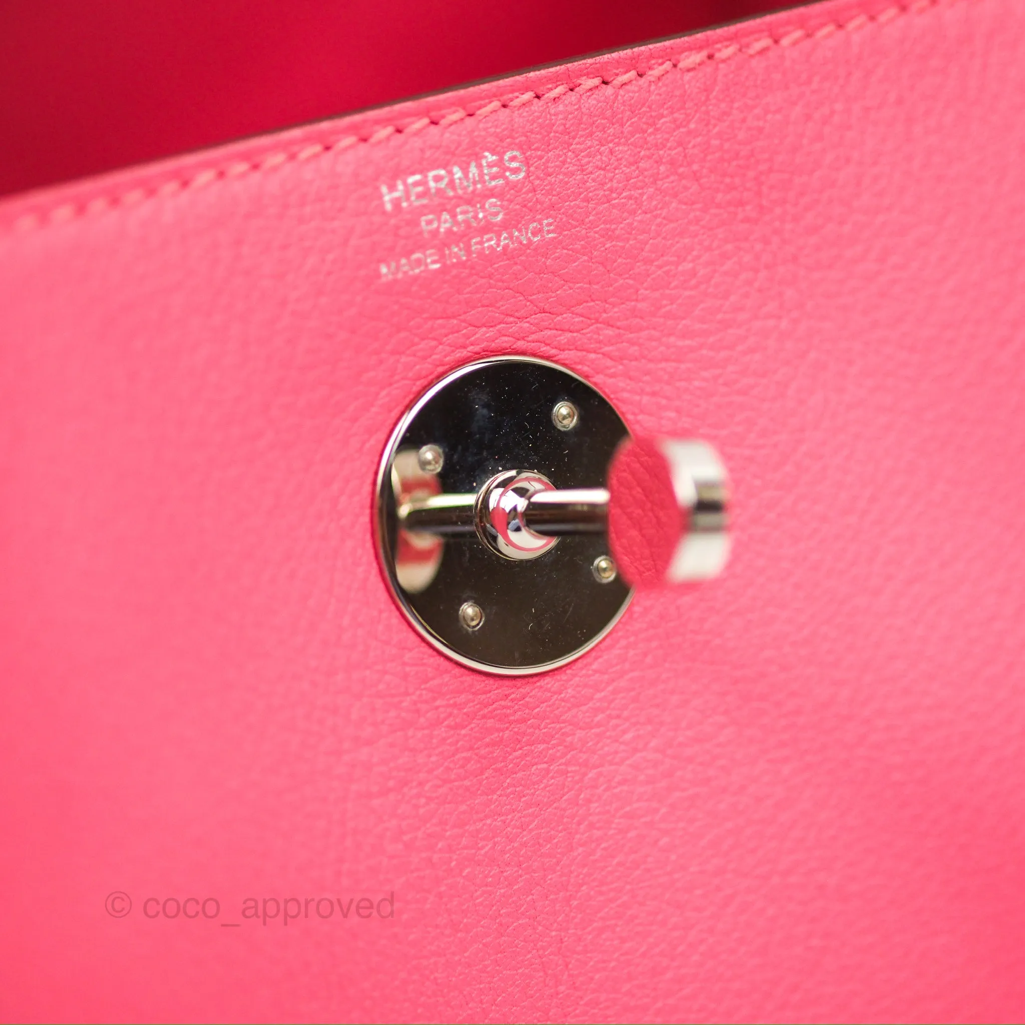 Herms Lindy 26 Rose Azalee Evercolor Palladium Hardware