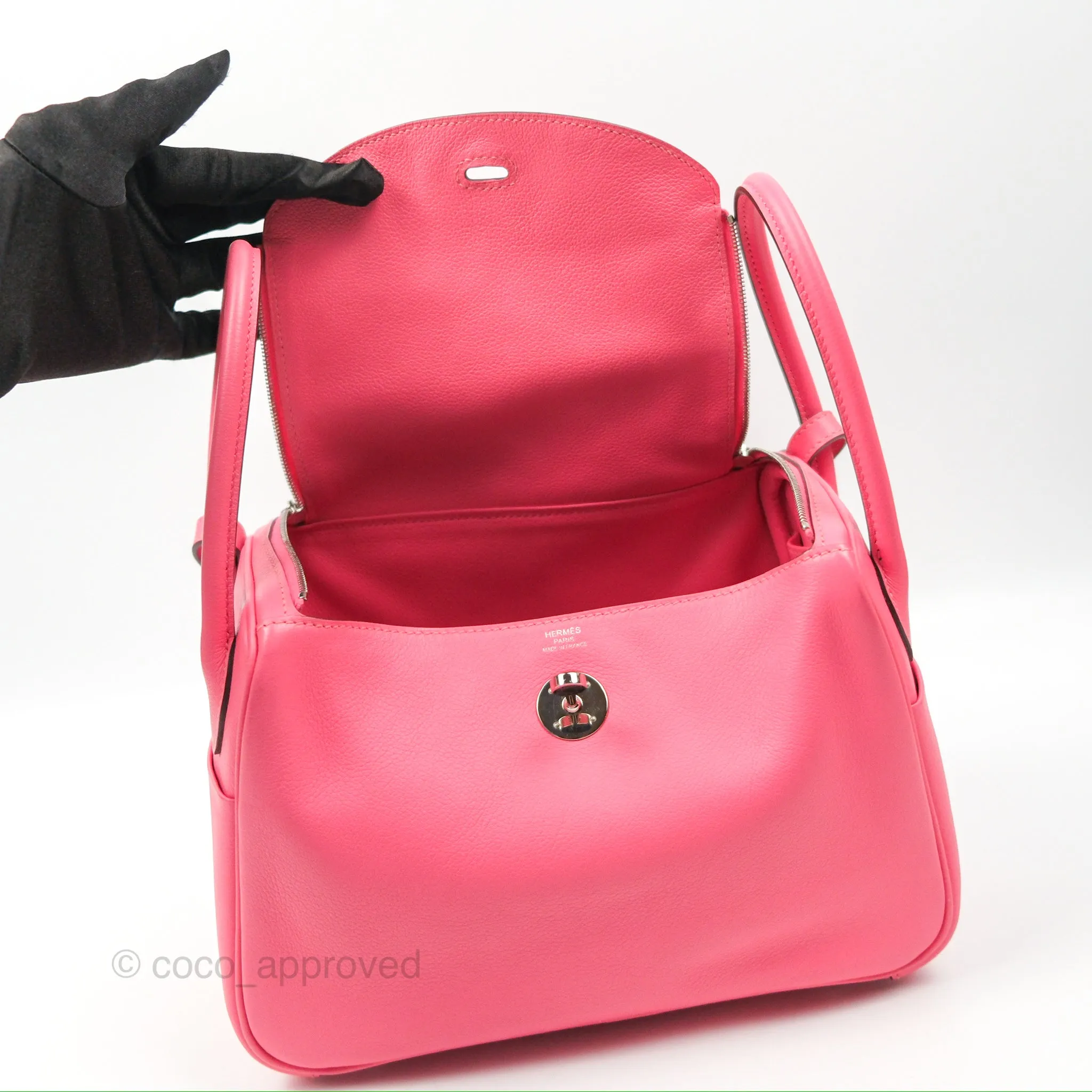 Herms Lindy 26 Rose Azalee Evercolor Palladium Hardware