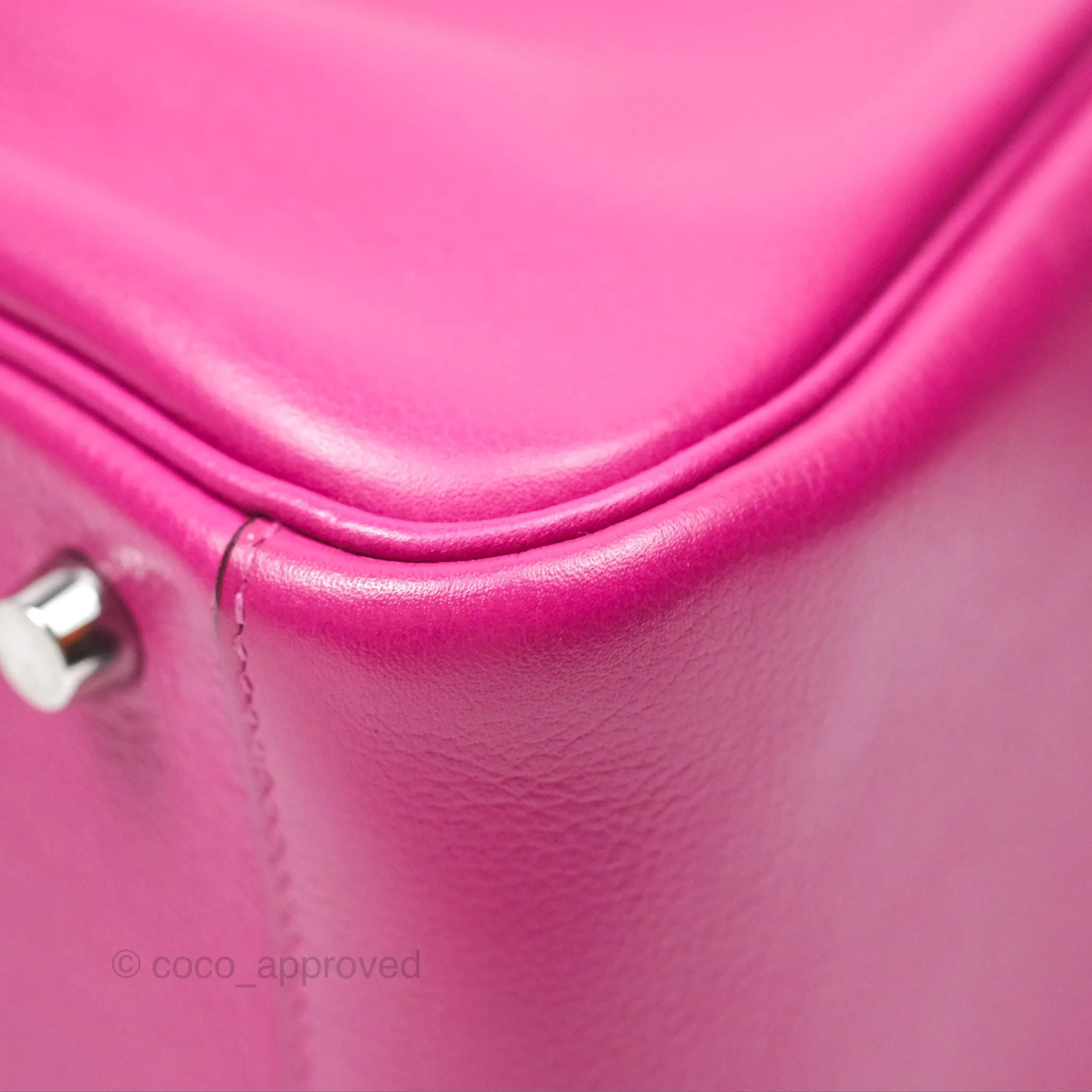 Herms Lindy 26 Rose Pourpre Evercolor Palladium Hardware