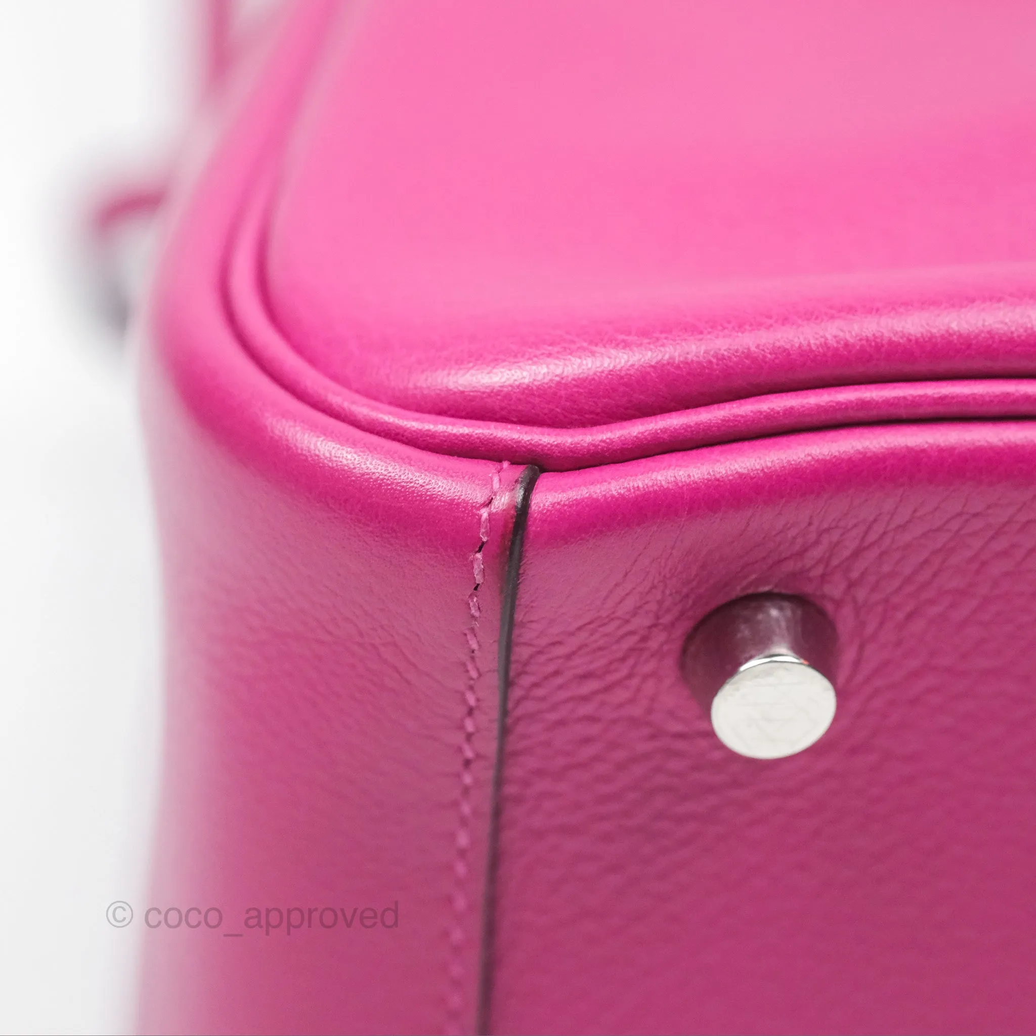 Herms Lindy 26 Rose Pourpre Evercolor Palladium Hardware