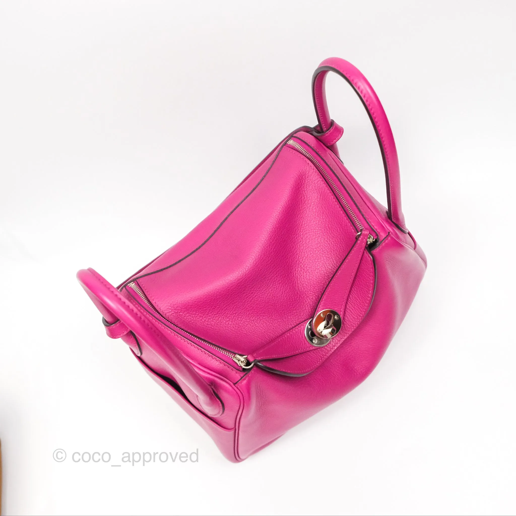 Herms Lindy 26 Rose Pourpre Evercolor Palladium Hardware