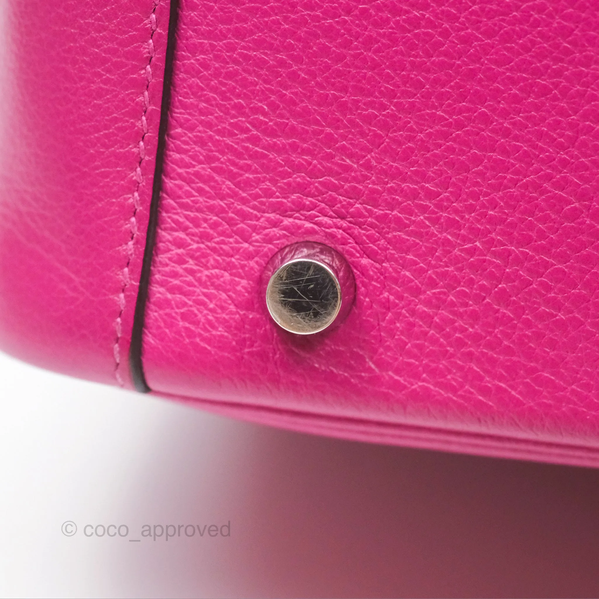 Herms Lindy 26 Rose Pourpre Evercolor Palladium Hardware
