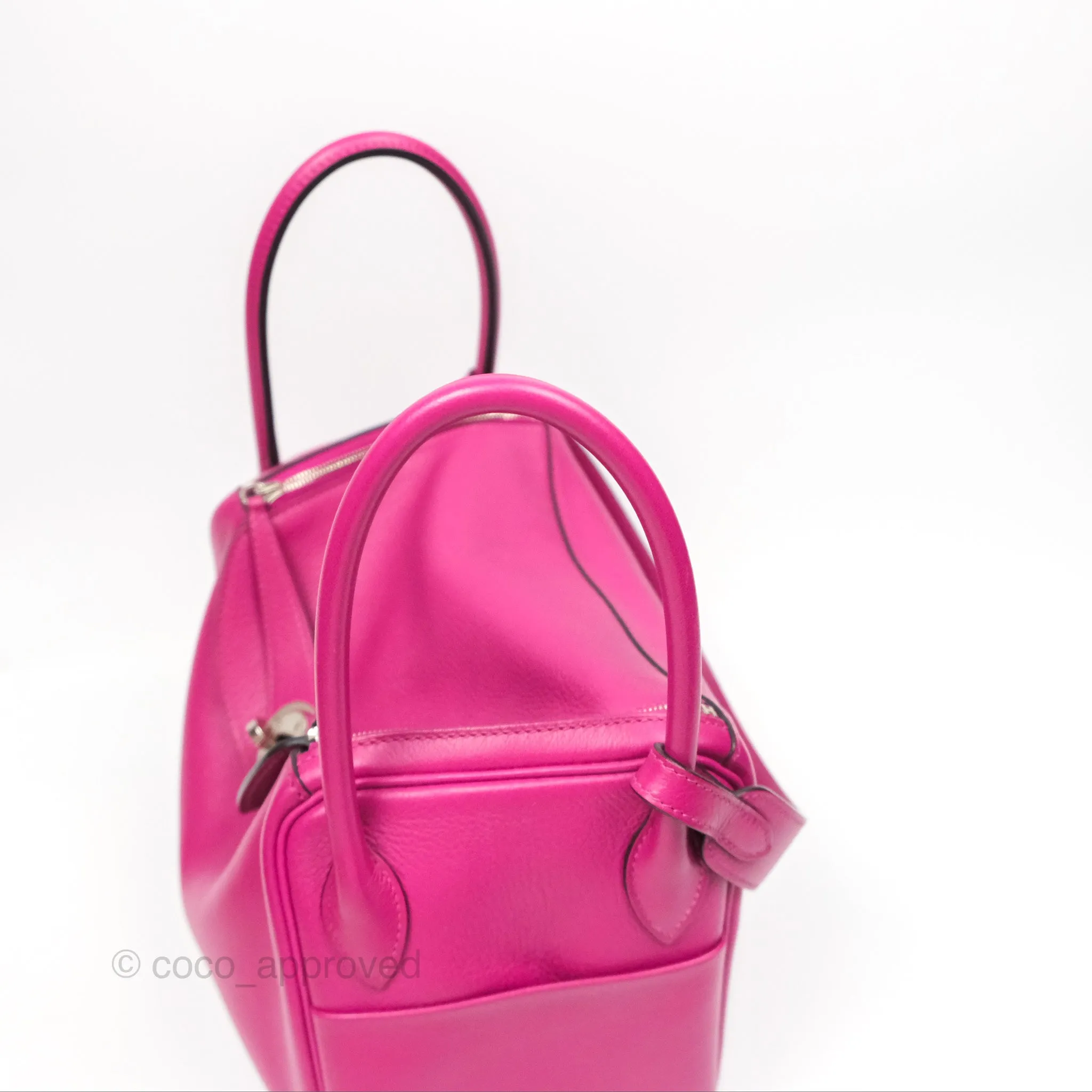 Herms Lindy 26 Rose Pourpre Evercolor Palladium Hardware