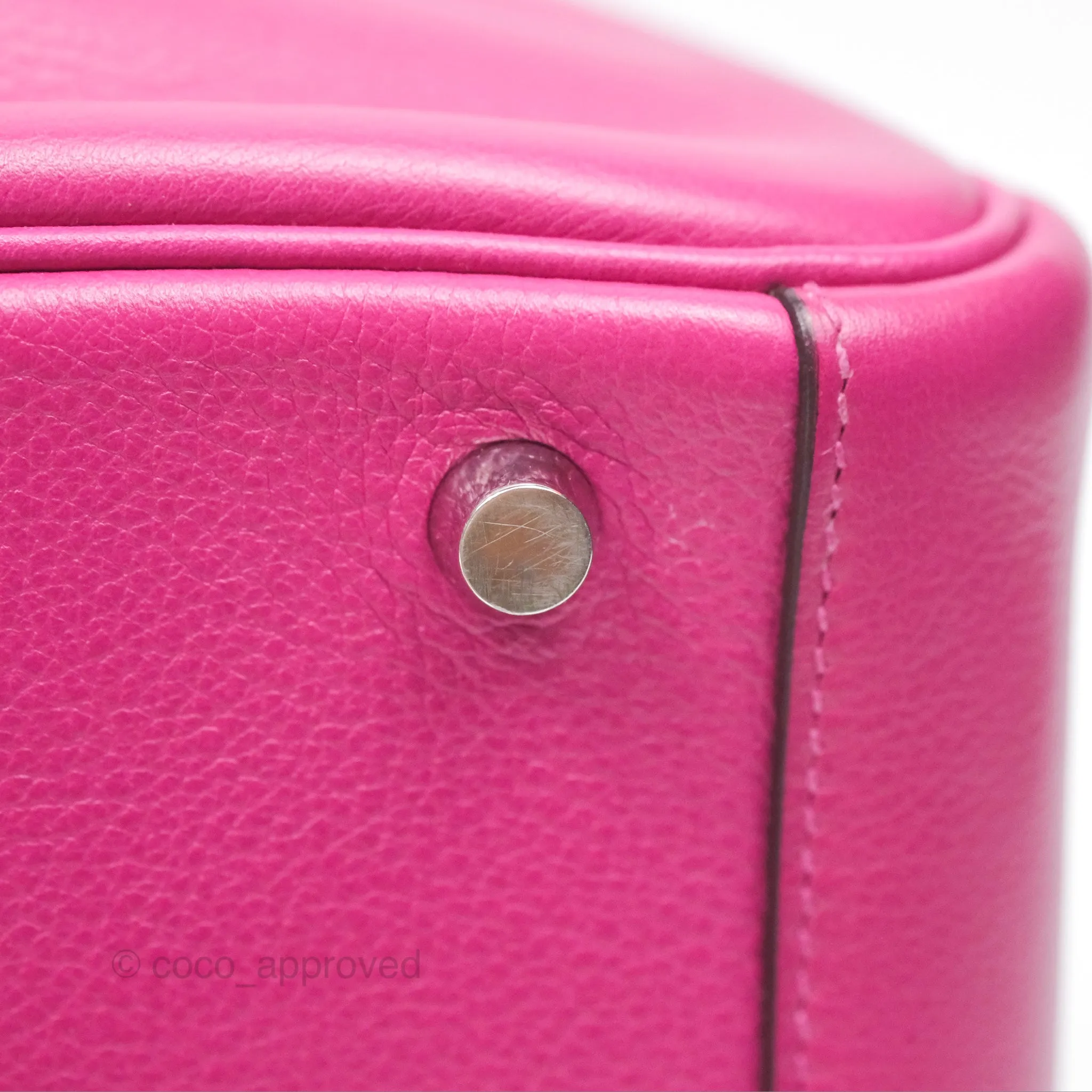 Herms Lindy 26 Rose Pourpre Evercolor Palladium Hardware