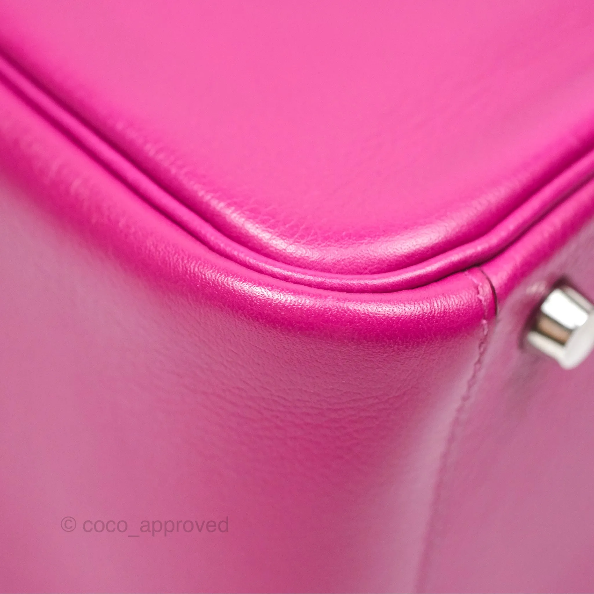 Herms Lindy 26 Rose Pourpre Evercolor Palladium Hardware