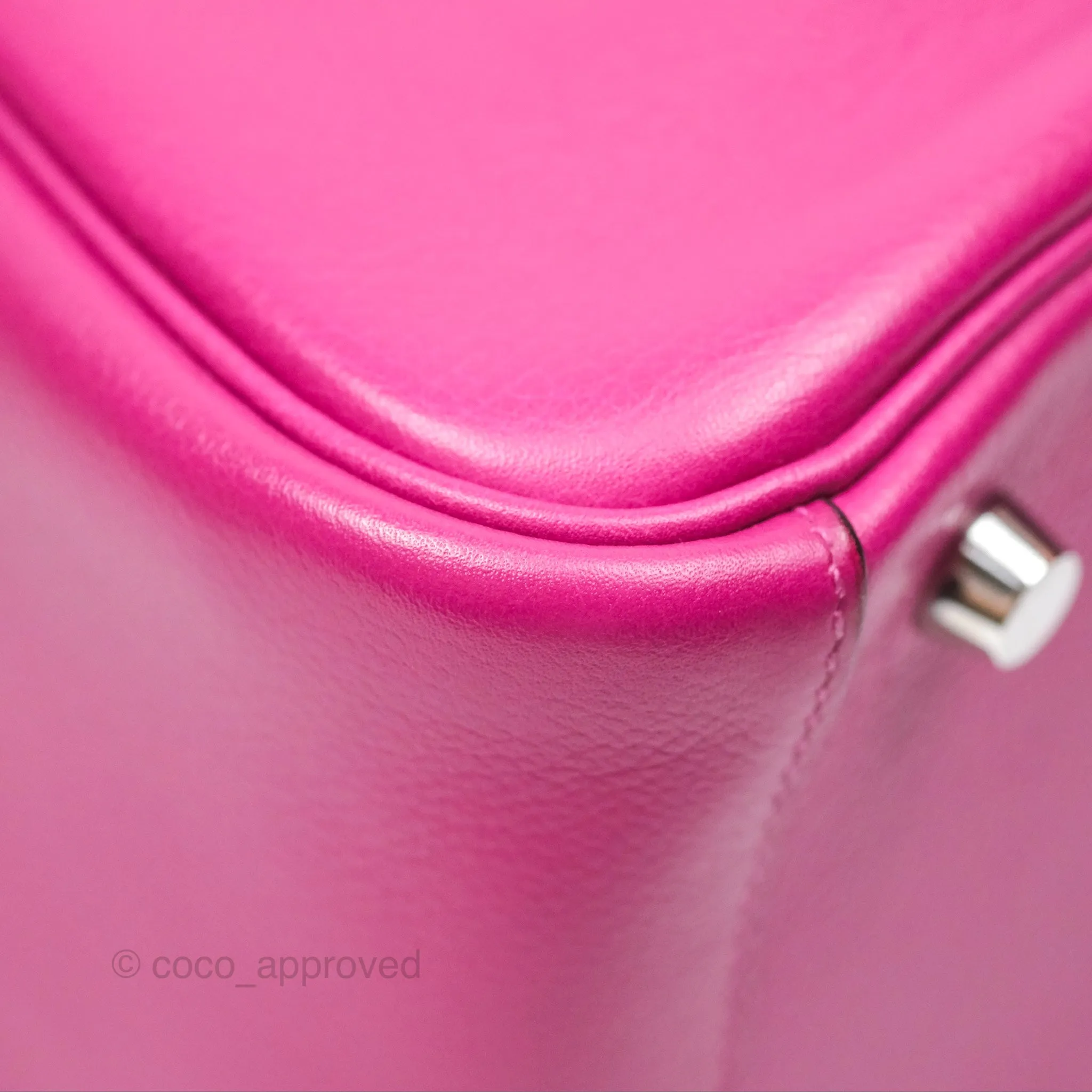 Herms Lindy 26 Rose Pourpre Evercolor Palladium Hardware