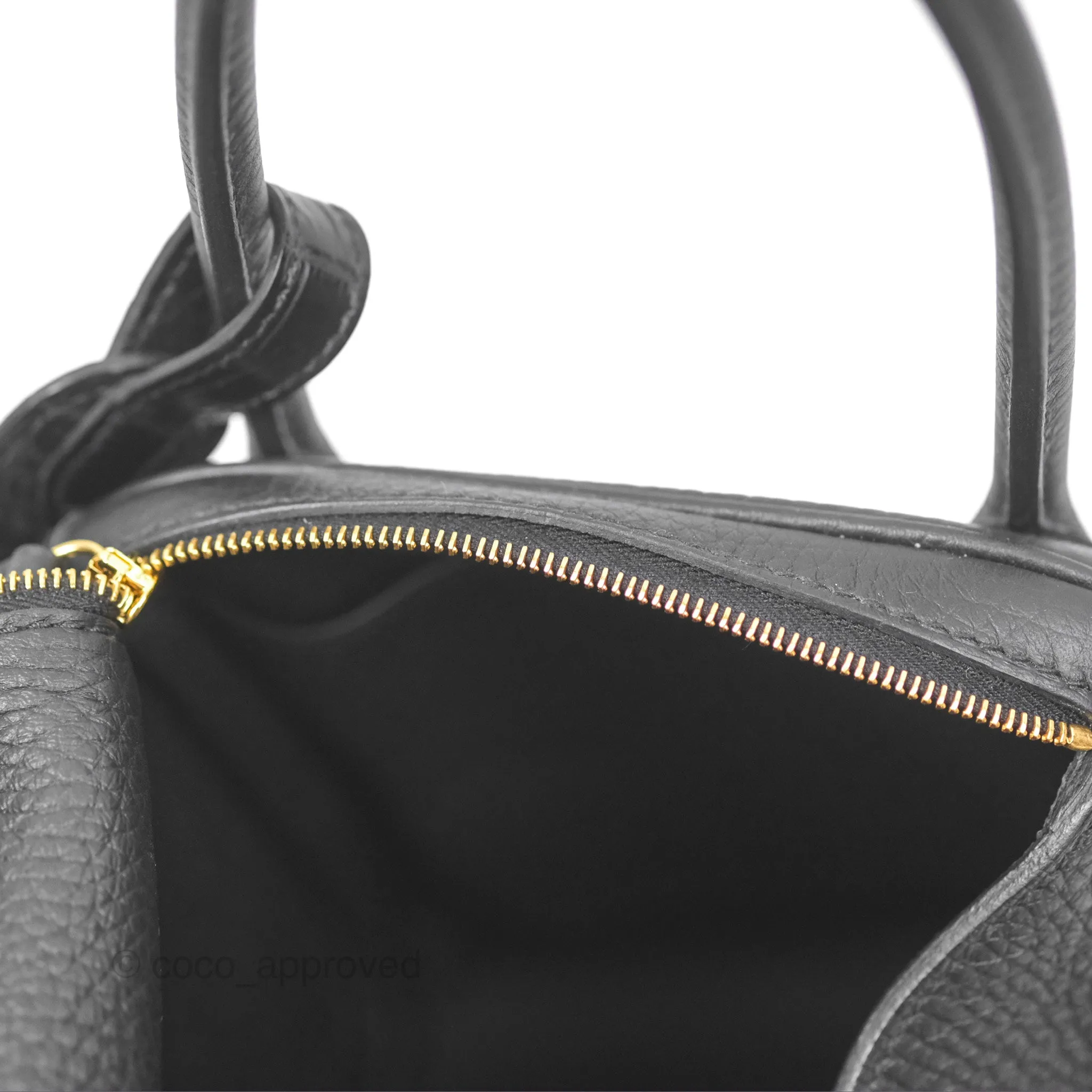 Herms Lindy 26 Touch Black Clemence Croc Handle Gold Hardware