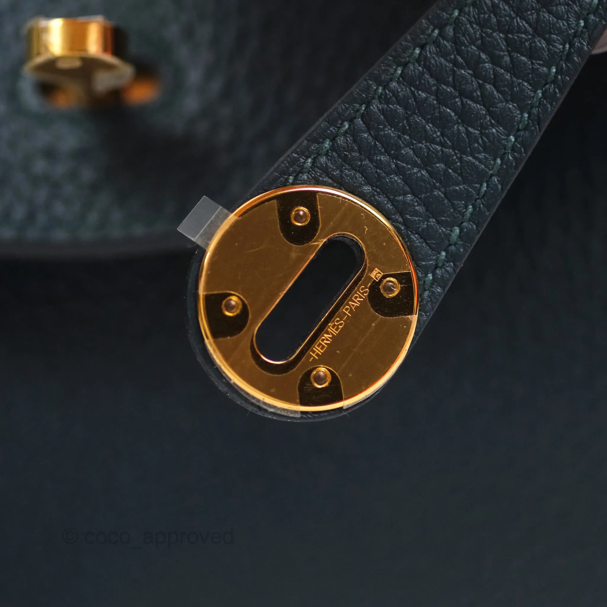 Herms Lindy 26 Vert Cypress 6O Clemence Gold Hardware
