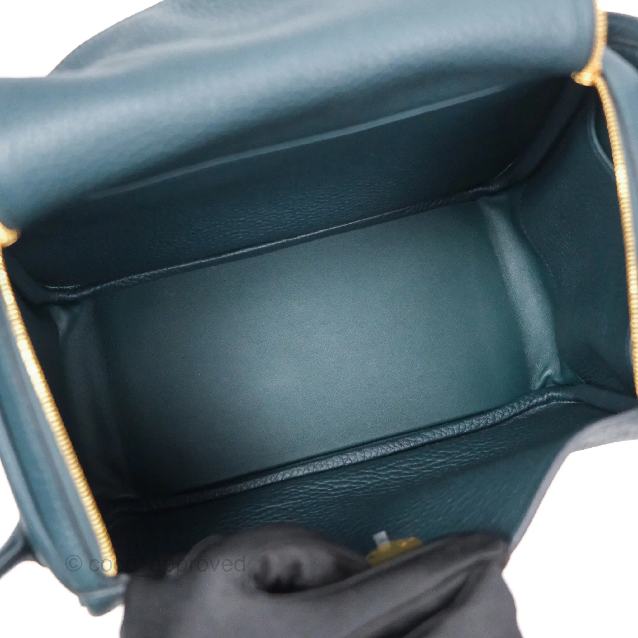 Herms Lindy 26 Vert Cypress 6O Clemence Gold Hardware
