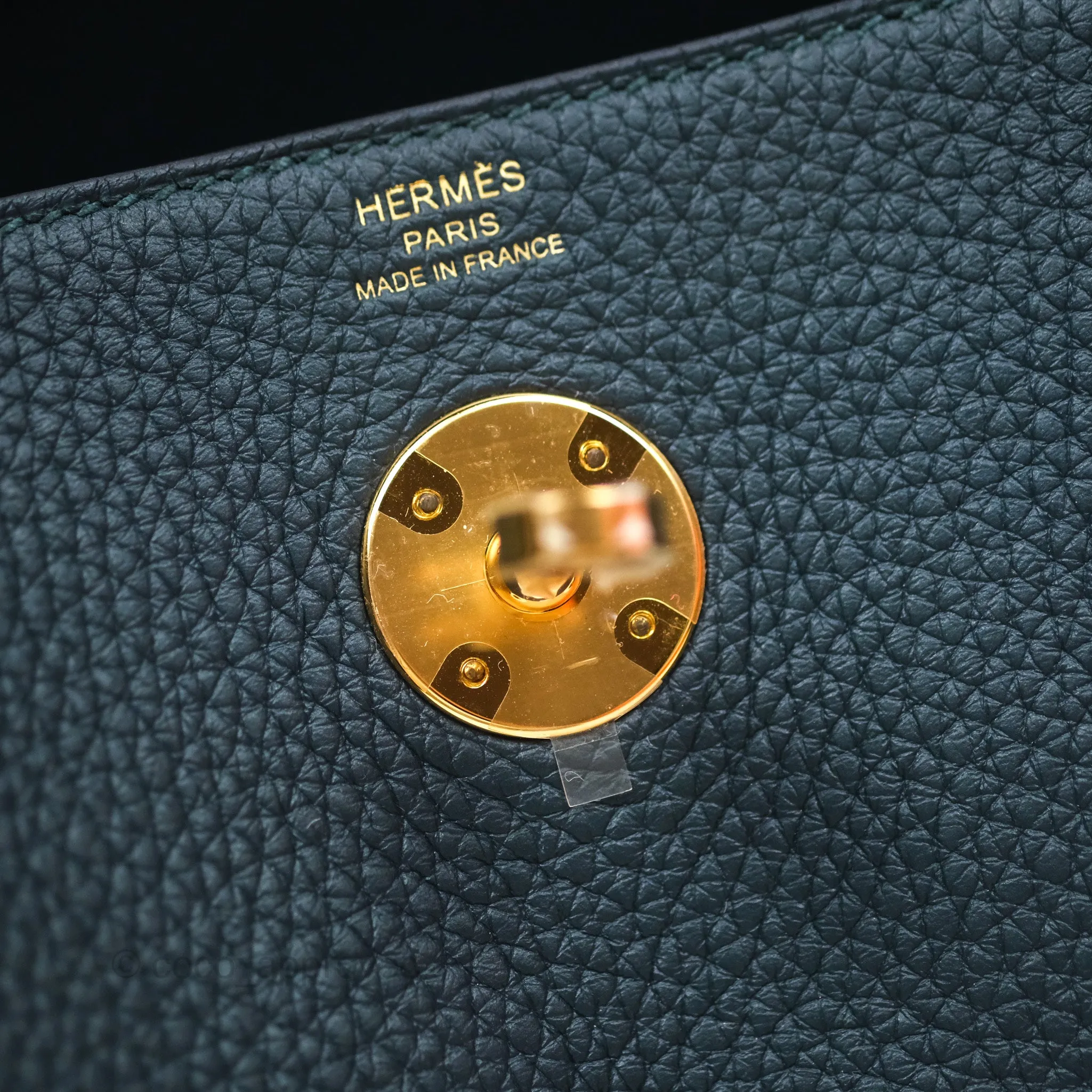 Herms Lindy 26 Vert Cypress 6O Clemence Gold Hardware