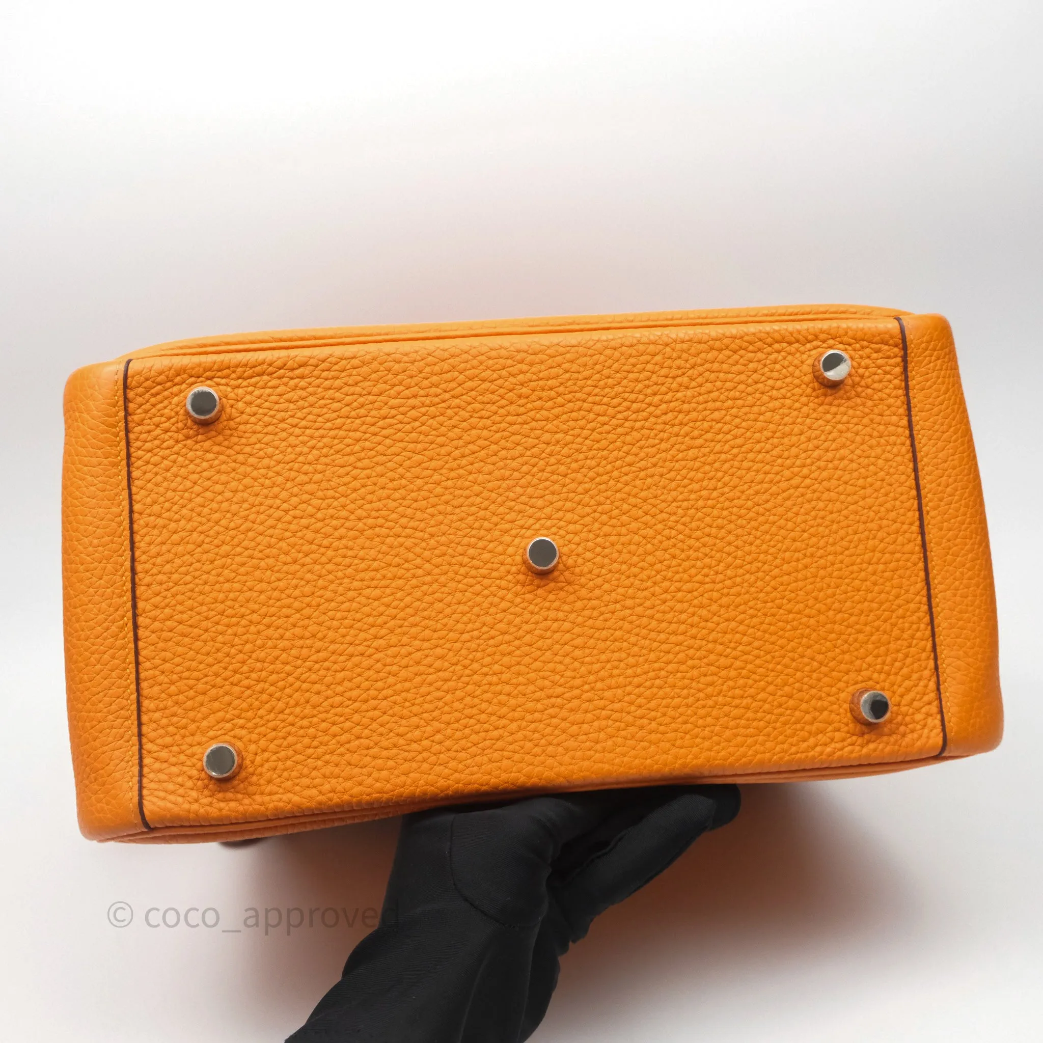Herms Lindy 30 Abricot I9 Clemence Palladium Hardware