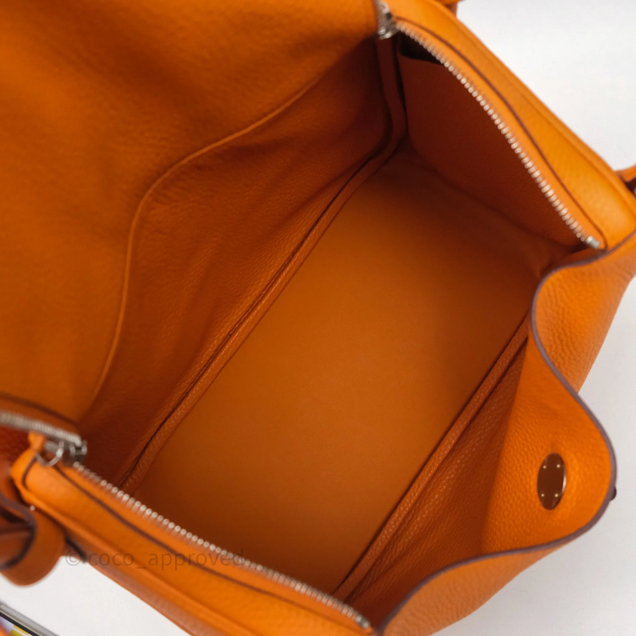 Herms Lindy 30 Abricot I9 Clemence Palladium Hardware