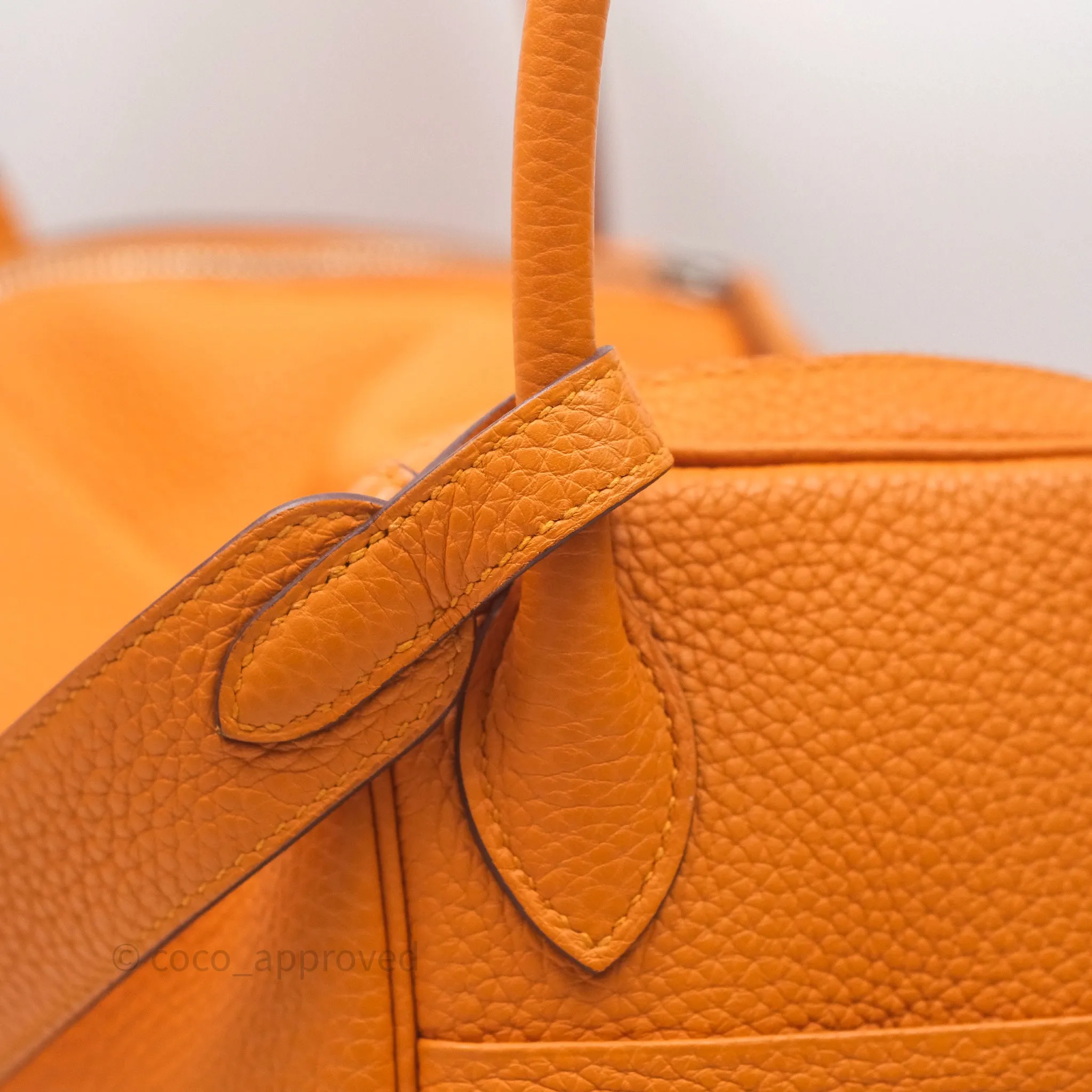 Herms Lindy 30 Abricot I9 Clemence Palladium Hardware