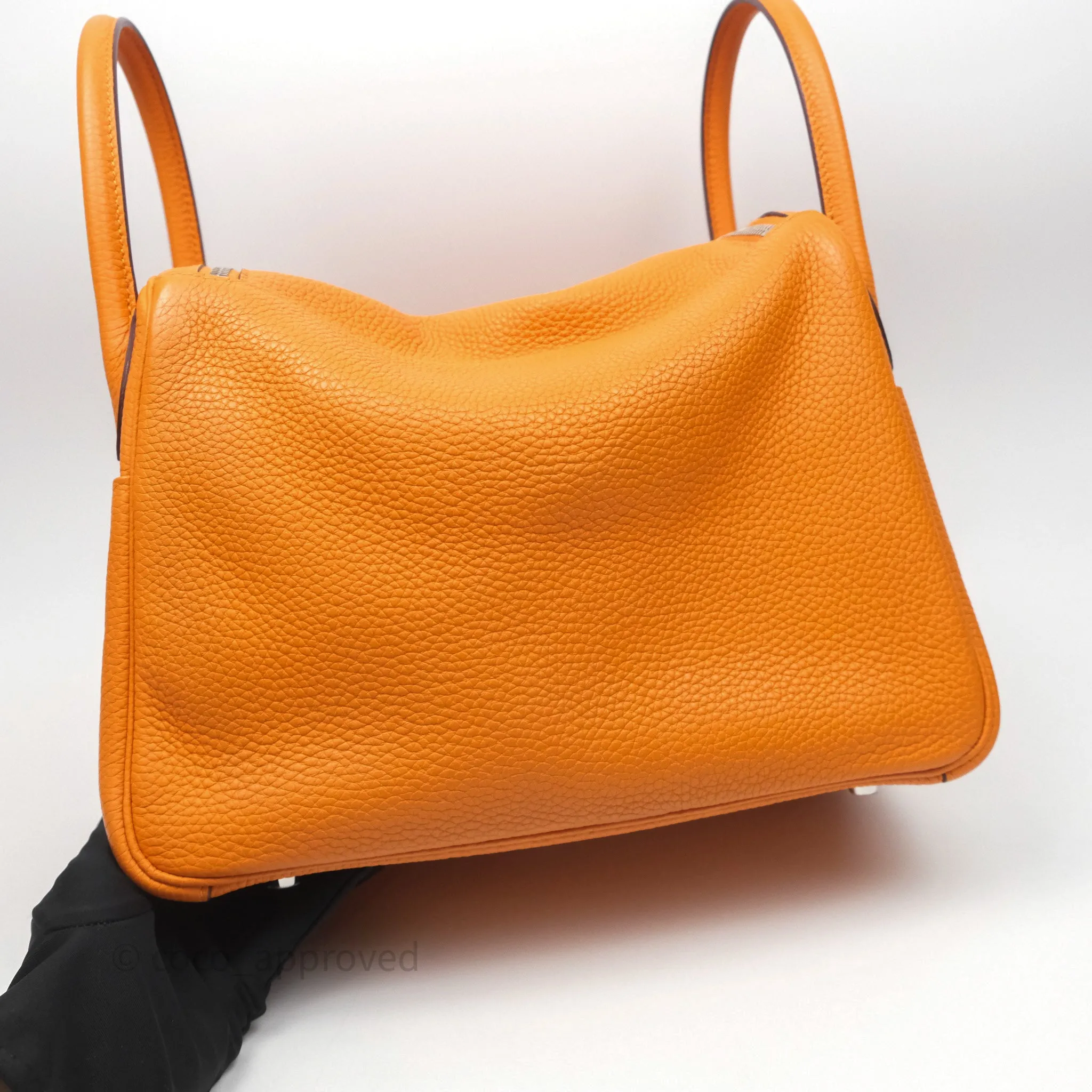 Herms Lindy 30 Abricot I9 Clemence Palladium Hardware