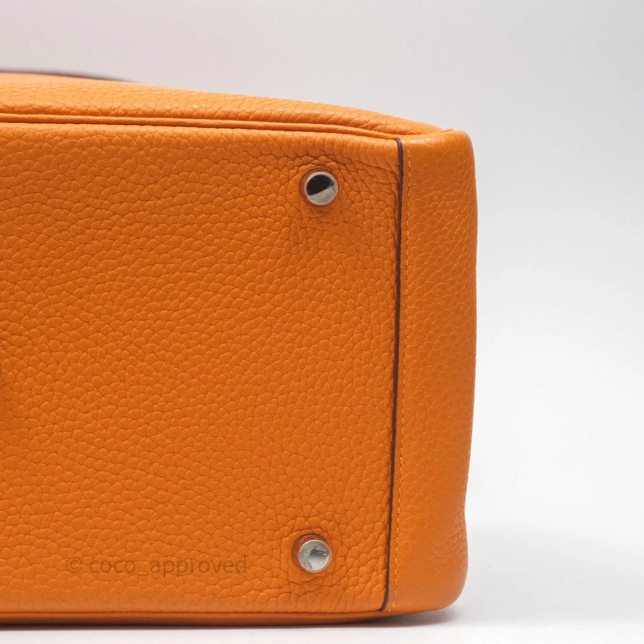 Herms Lindy 30 Abricot I9 Clemence Palladium Hardware