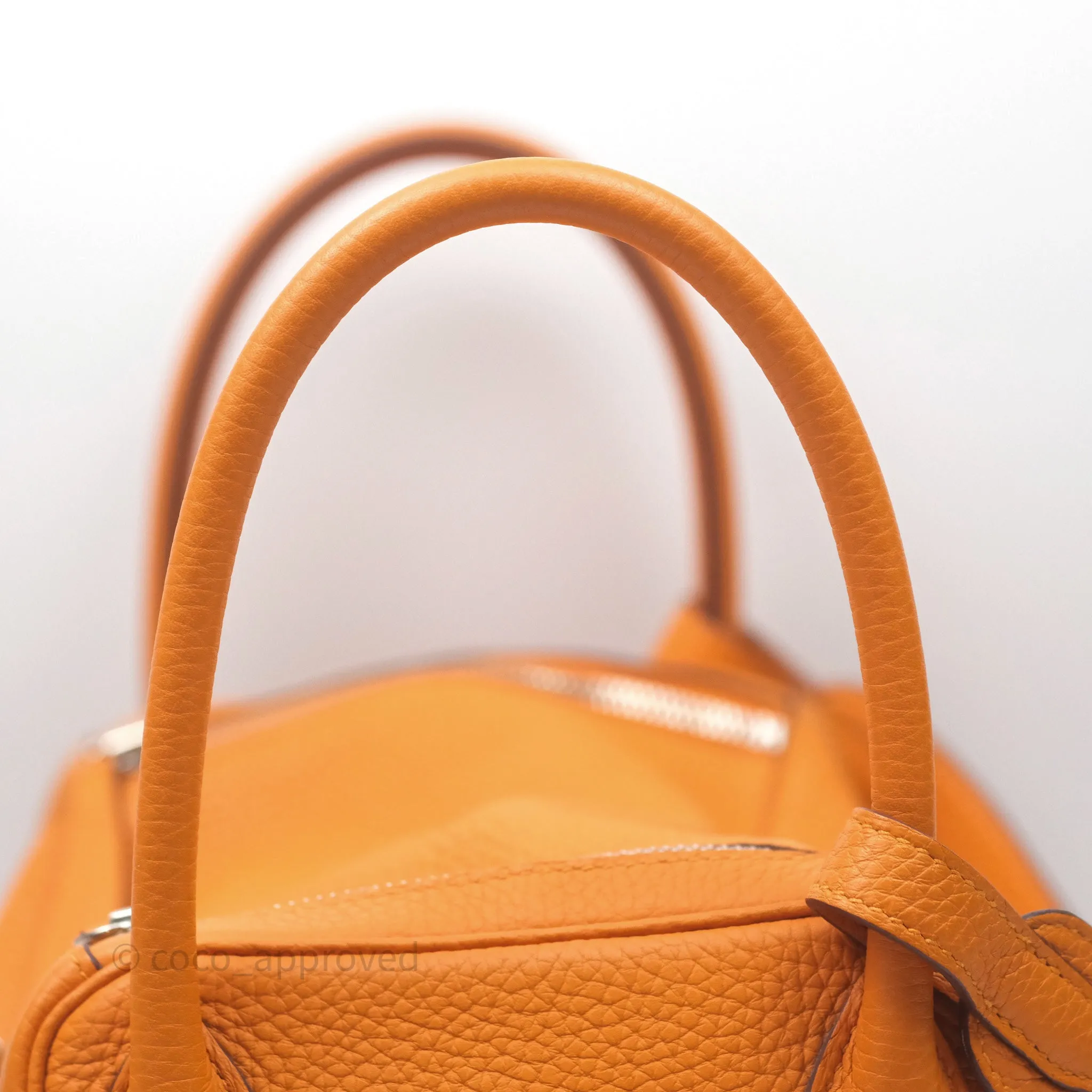 Herms Lindy 30 Abricot I9 Clemence Palladium Hardware