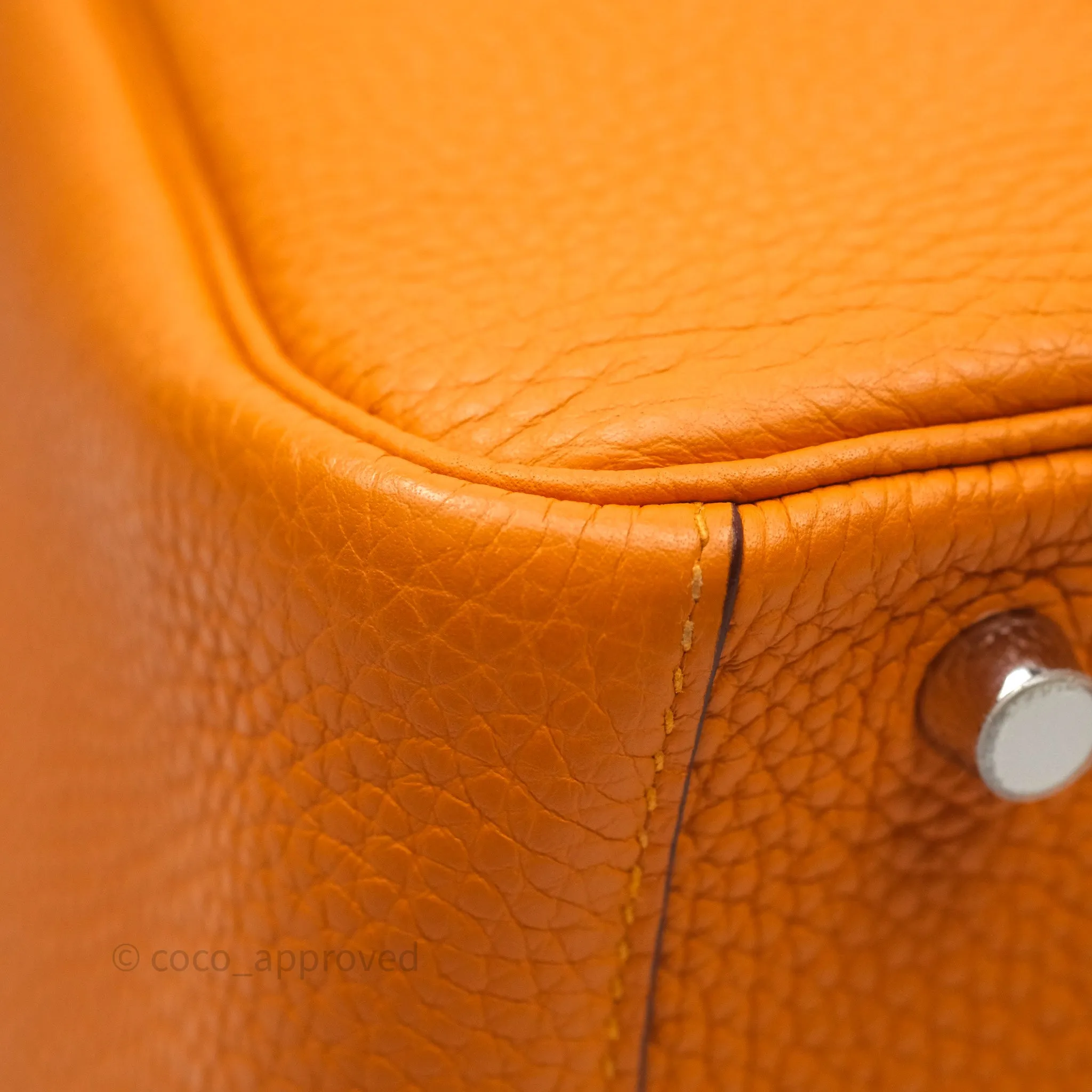 Herms Lindy 30 Abricot I9 Clemence Palladium Hardware