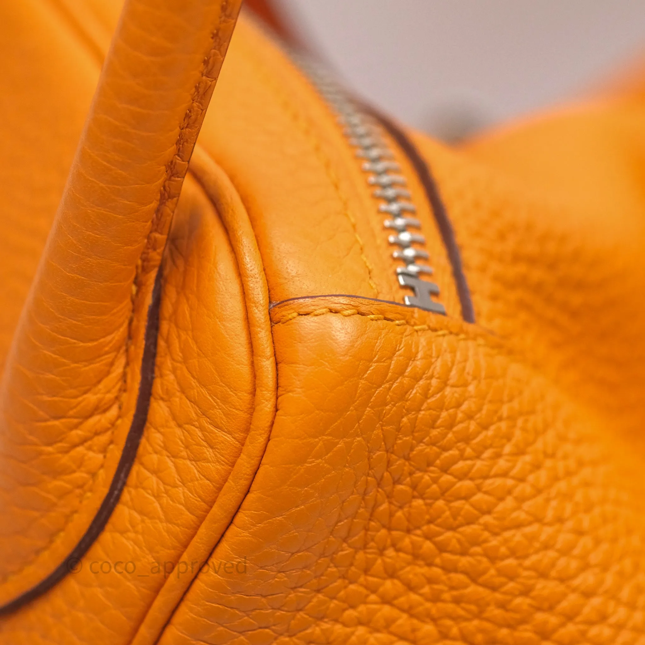 Herms Lindy 30 Abricot I9 Clemence Palladium Hardware