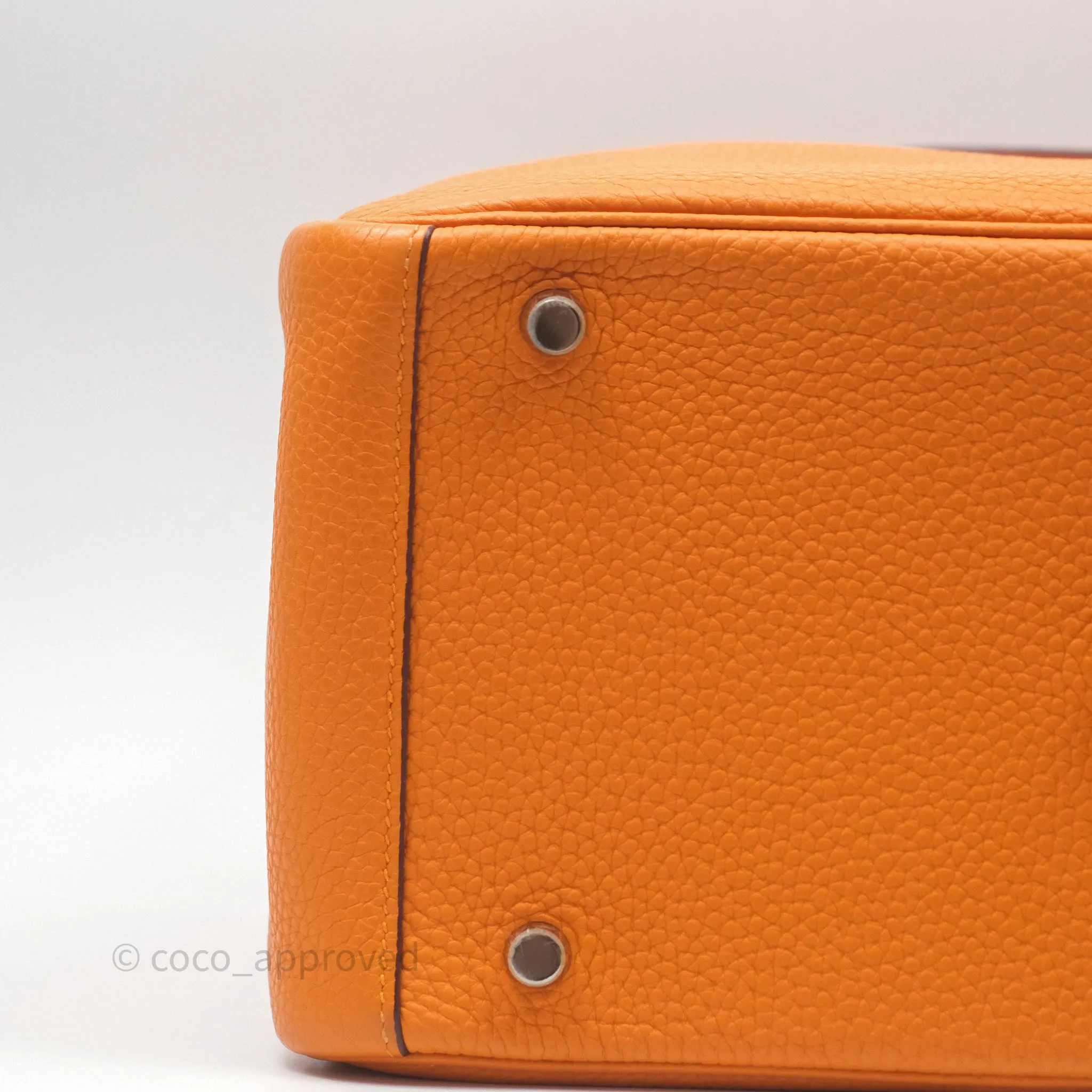Herms Lindy 30 Abricot I9 Clemence Palladium Hardware