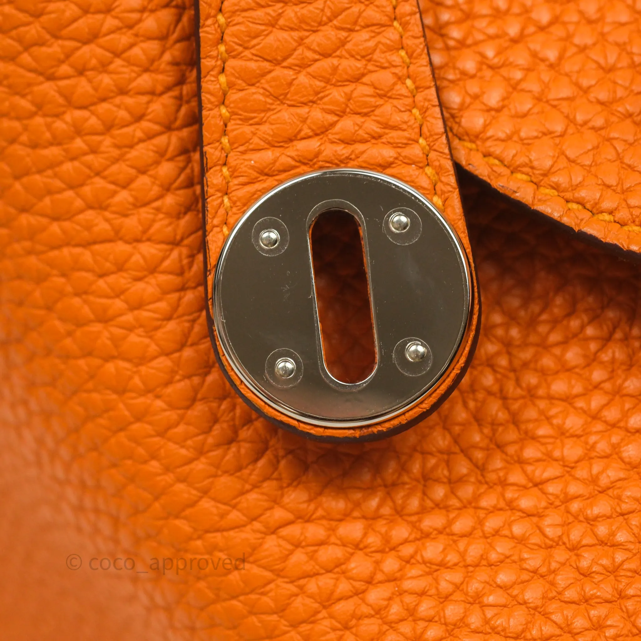 Herms Lindy 30 Abricot I9 Clemence Palladium Hardware